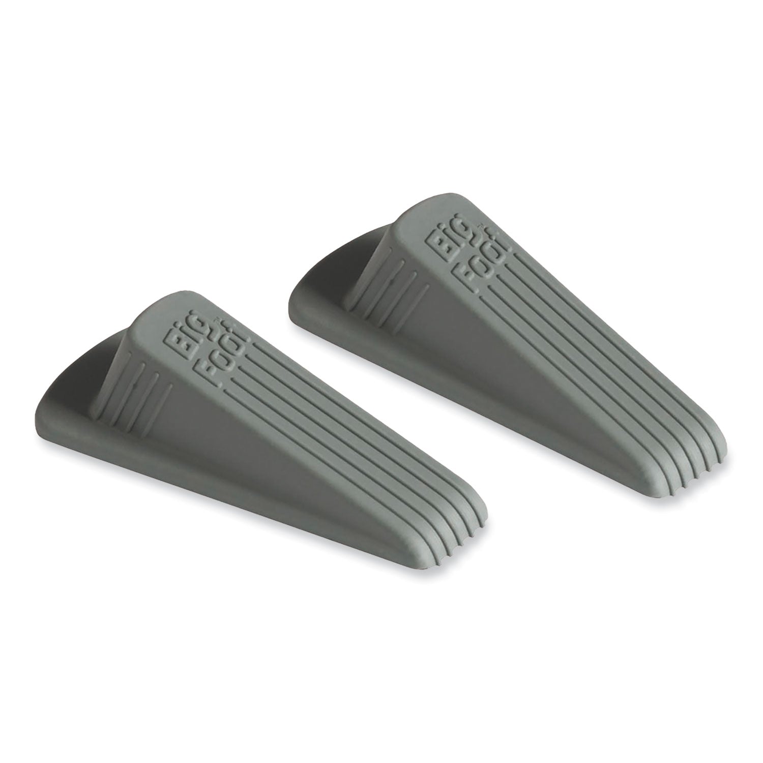 Master Caster® Big Foot Doorstop, No Slip Rubber Wedge, 2.25w X 4.75d X 1.25h, Gray, 2/pack