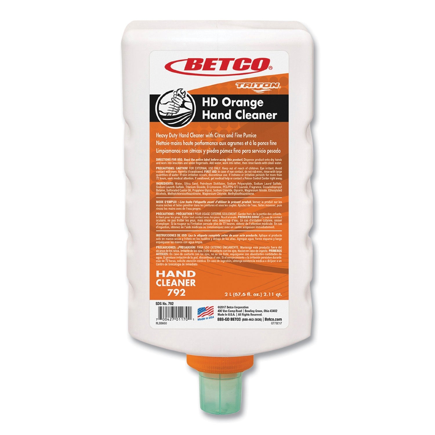 HD Orange Hand Cleaner Refill | Betco® Triton