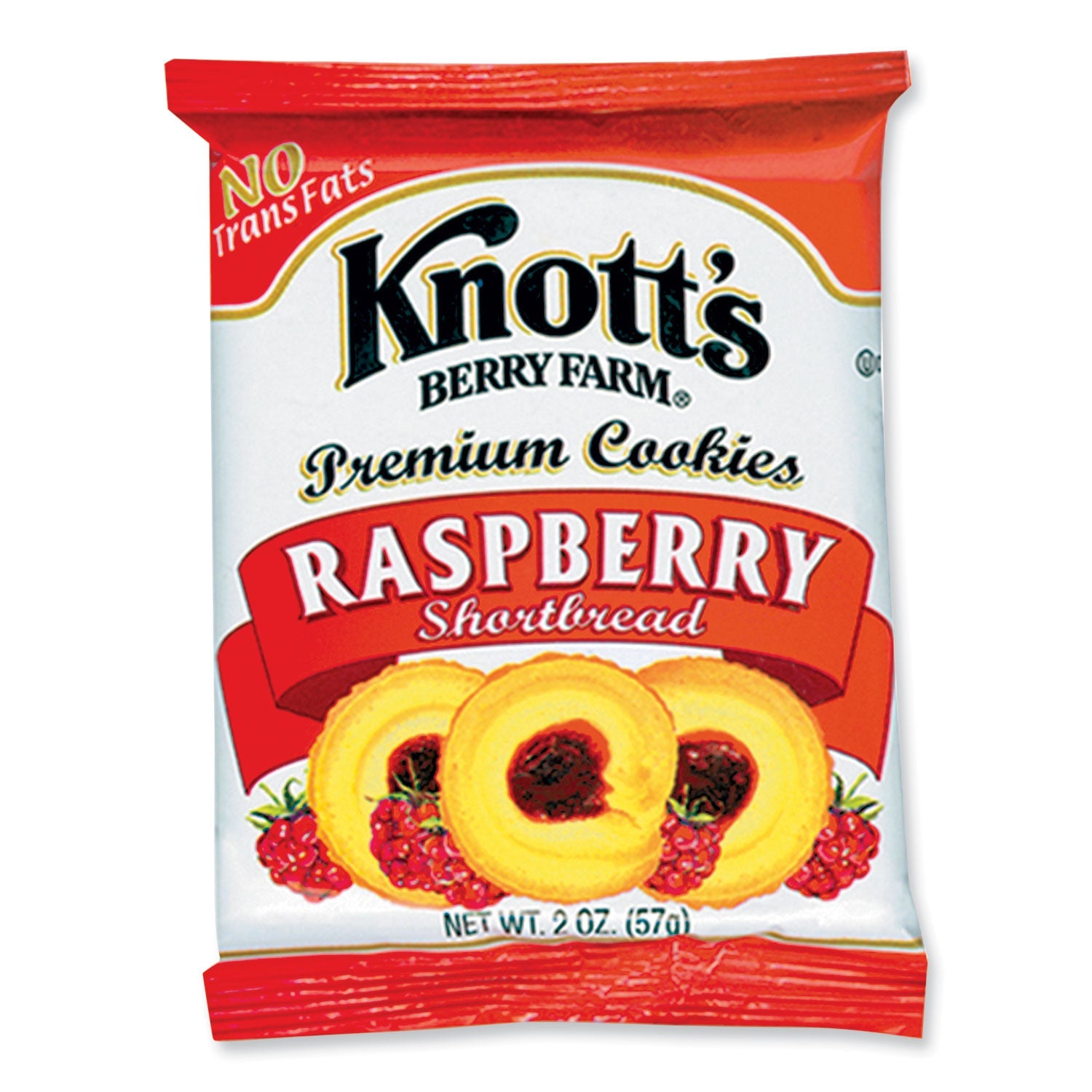 Knott's Berry Farm® Premium Berry Jam Shortbread Cookies, Raspberry, 2 Oz Pack, 36/carton