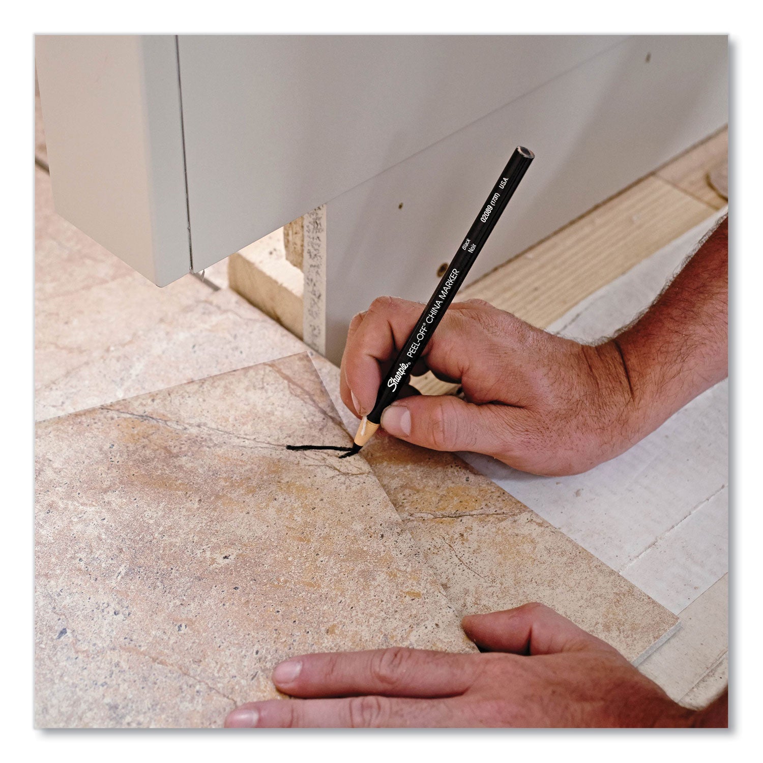 Sharpie® Peel-Off China Markers, Black, Dozen