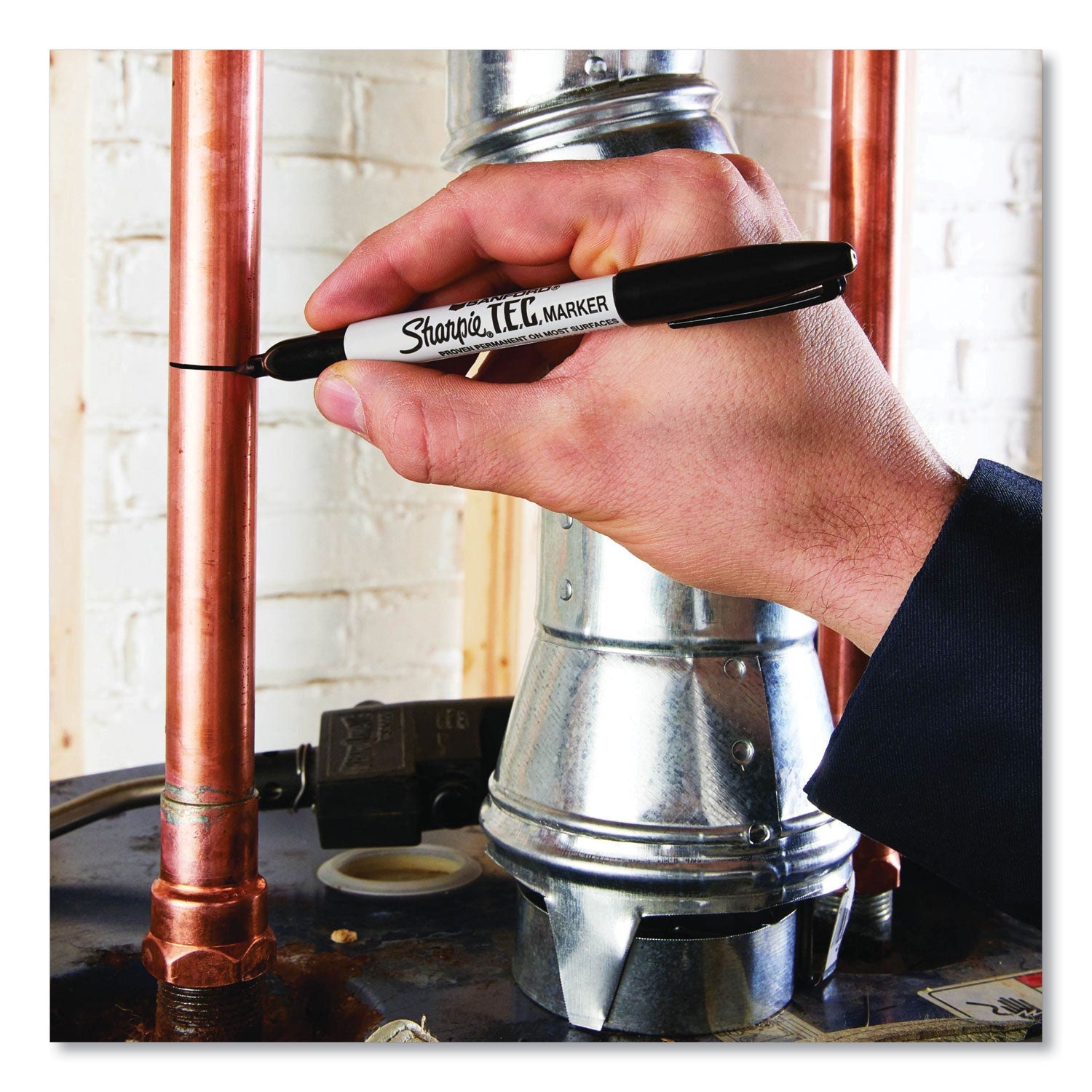 Sharpie® T.e.c. Permanent Marker, Fine Bullet Tip, Black