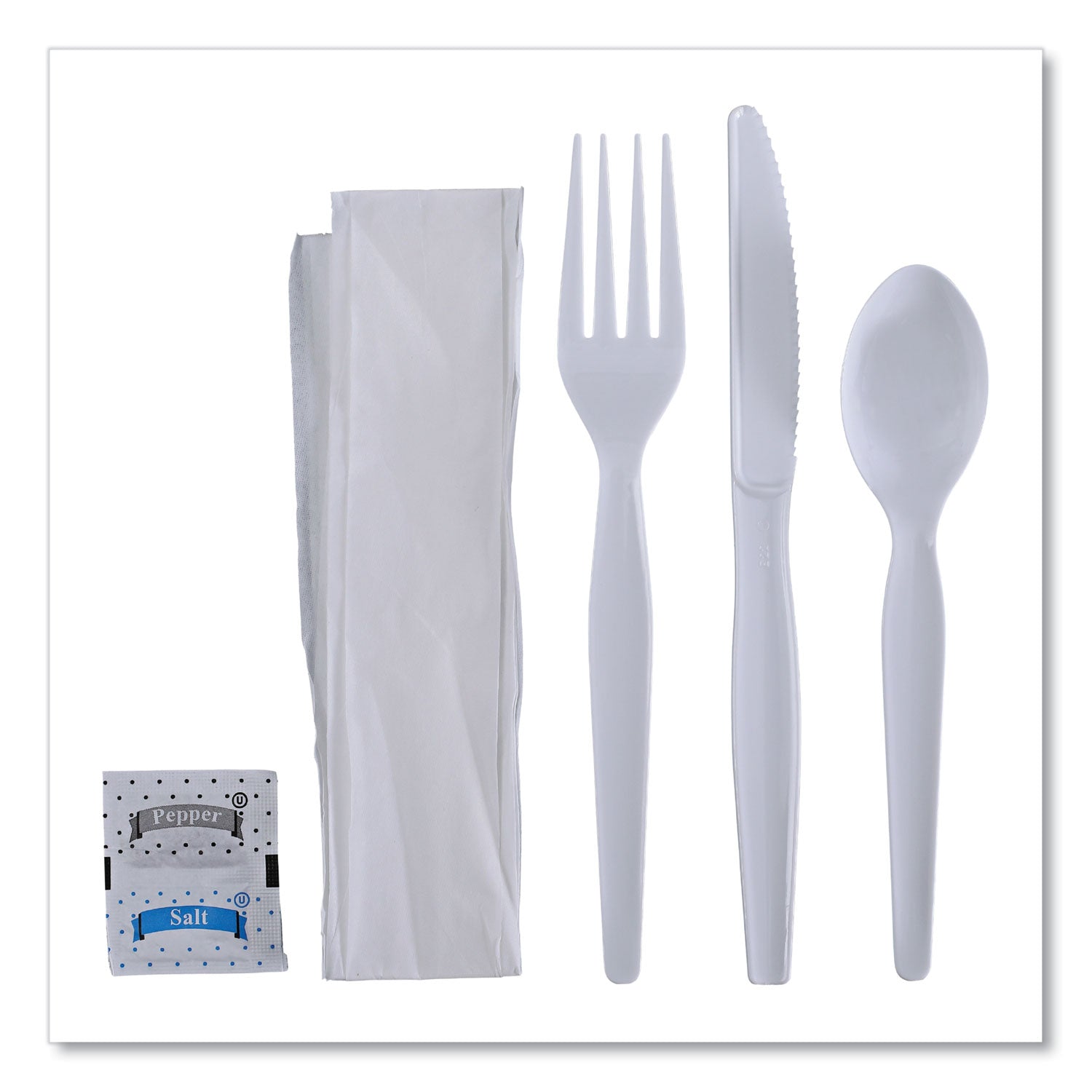 Six-Piece Cutlery Kit | White, 250/Carton