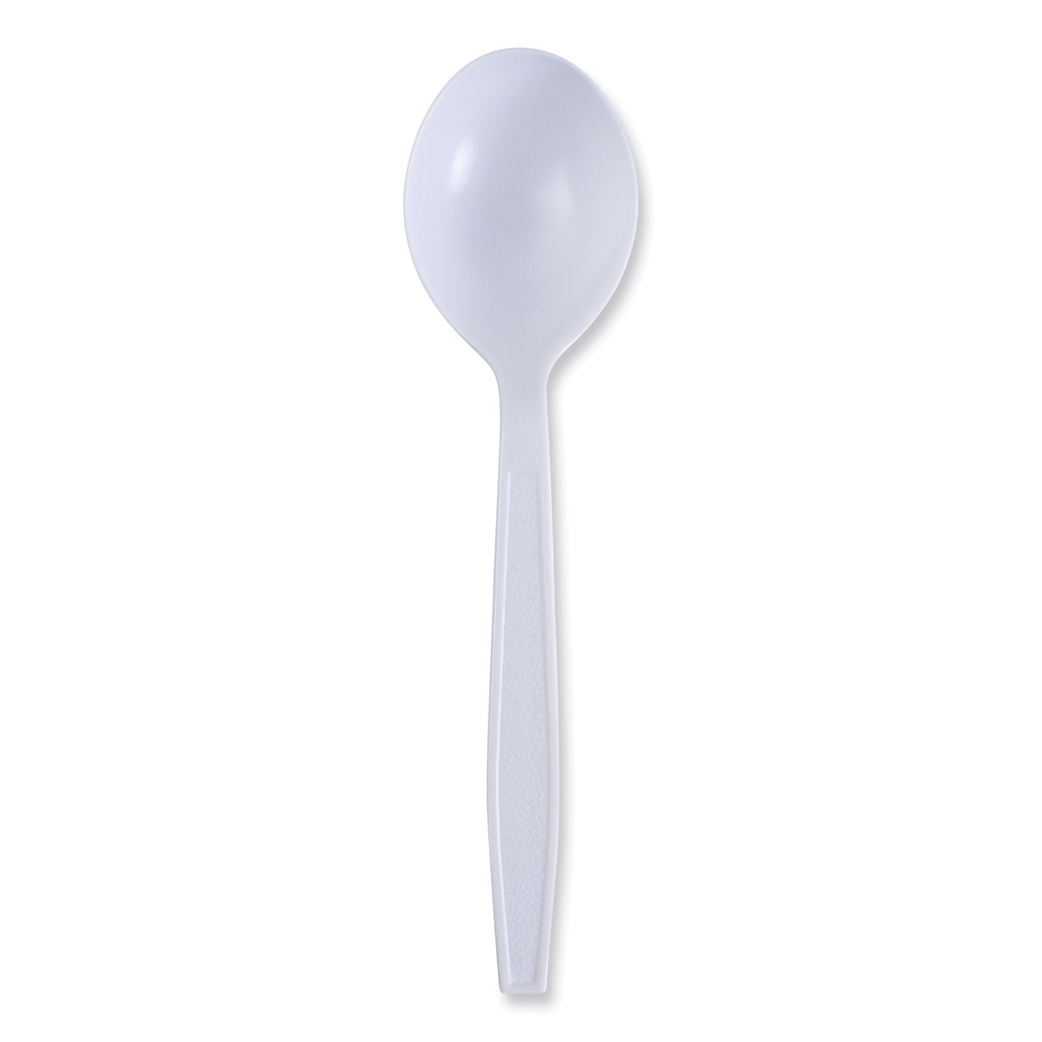 Boardwalk® Heavyweight Wrapped Polypropylene Cutlery, Soup Spoon, Plastic, White, 1,000/Carton