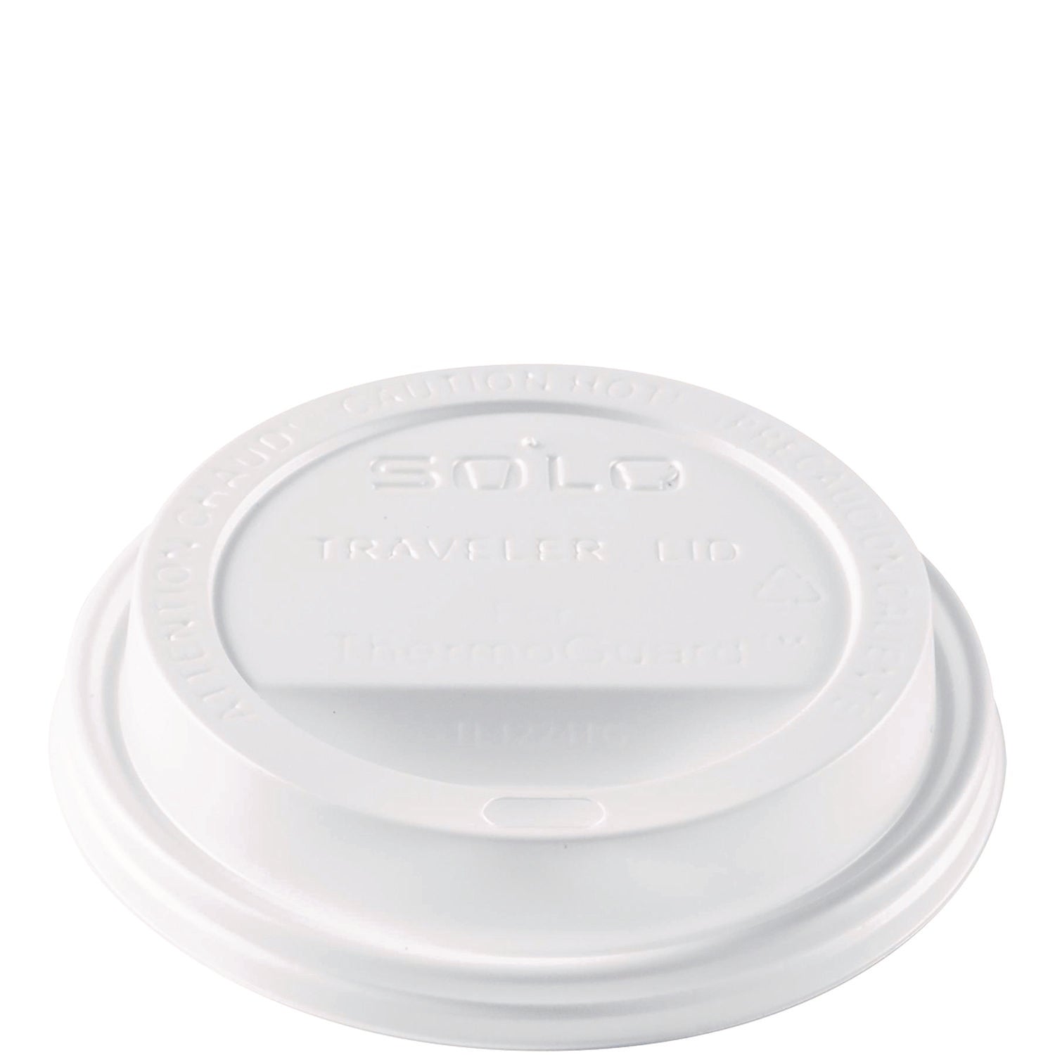 SOLO® Solo Traveler Sip Through Lids for ThermoGuard Hot Cups, Fits 12 oz to 24 oz Hot Cups, Plastic, White, 1,200/Carton