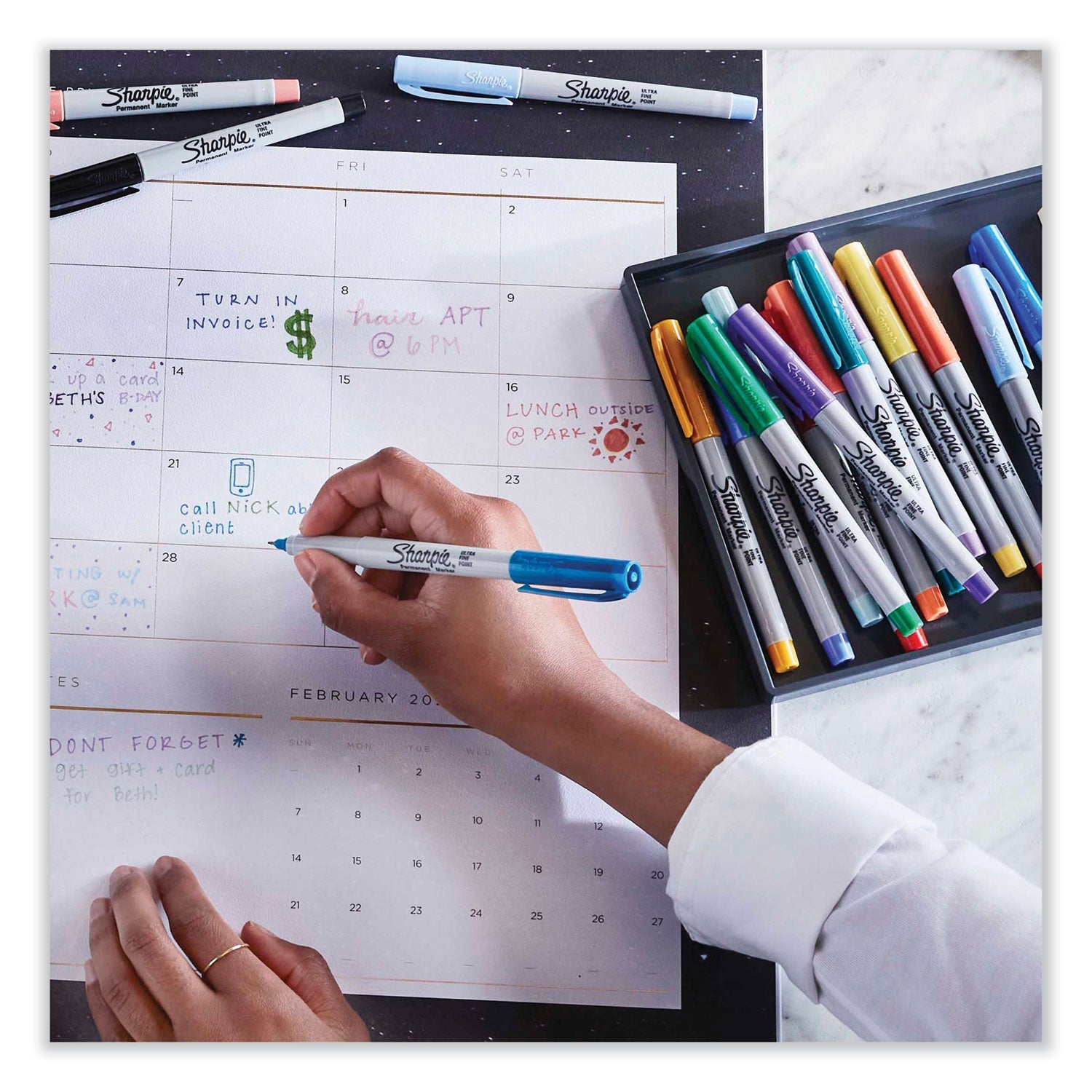 Sharpie® Mystic Gems Markers, Ultra-Fine Needle Tip, Assorted, 24/pack