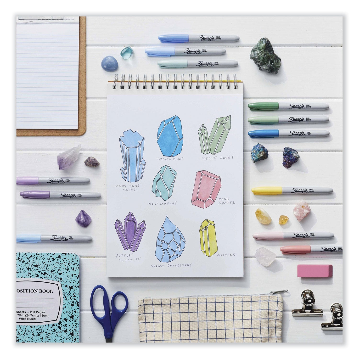 Sharpie® Mystic Gems Markers, Fine Bullet Tip, Assorted, 24/pack