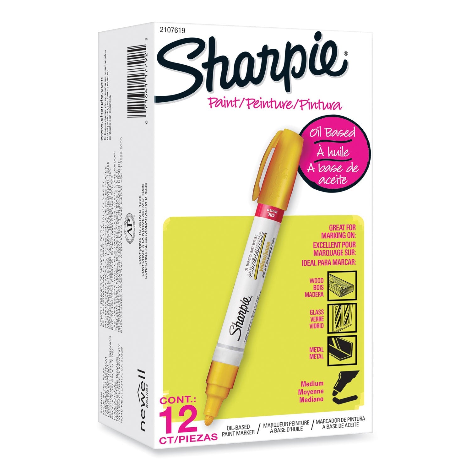 Permanent Paint Marker | Medium Tip Yellow Dozen