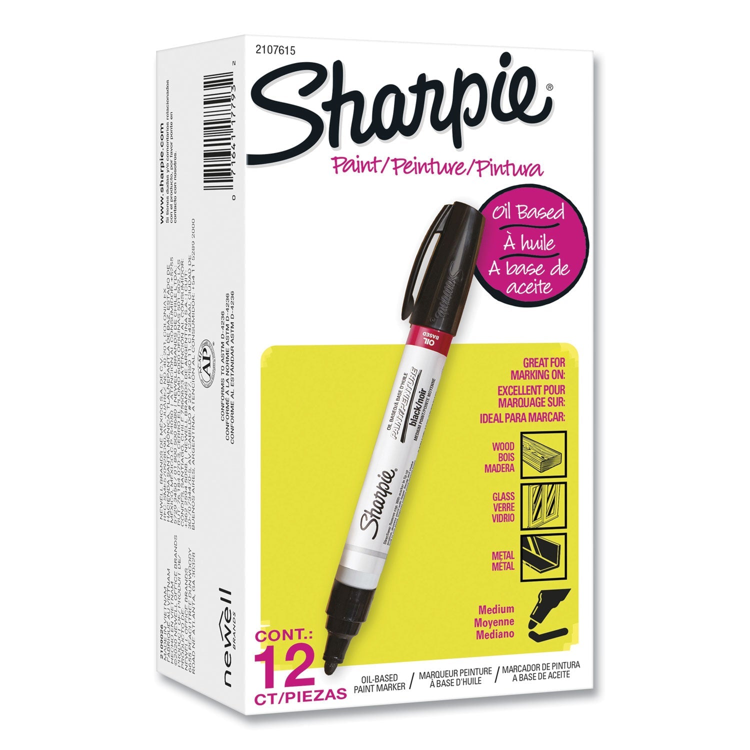 Permanent Paint Marker | Medium Tip Black Dozen