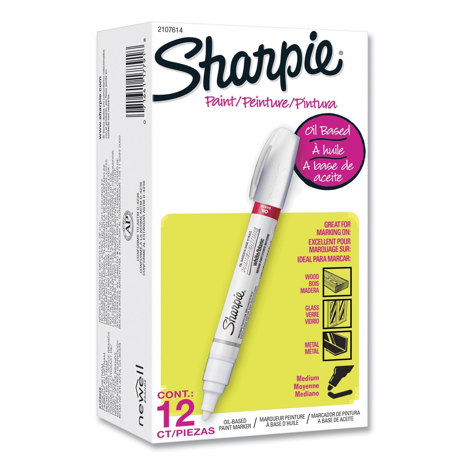 Permanent Paint Marker | Medium Tip White Dozen