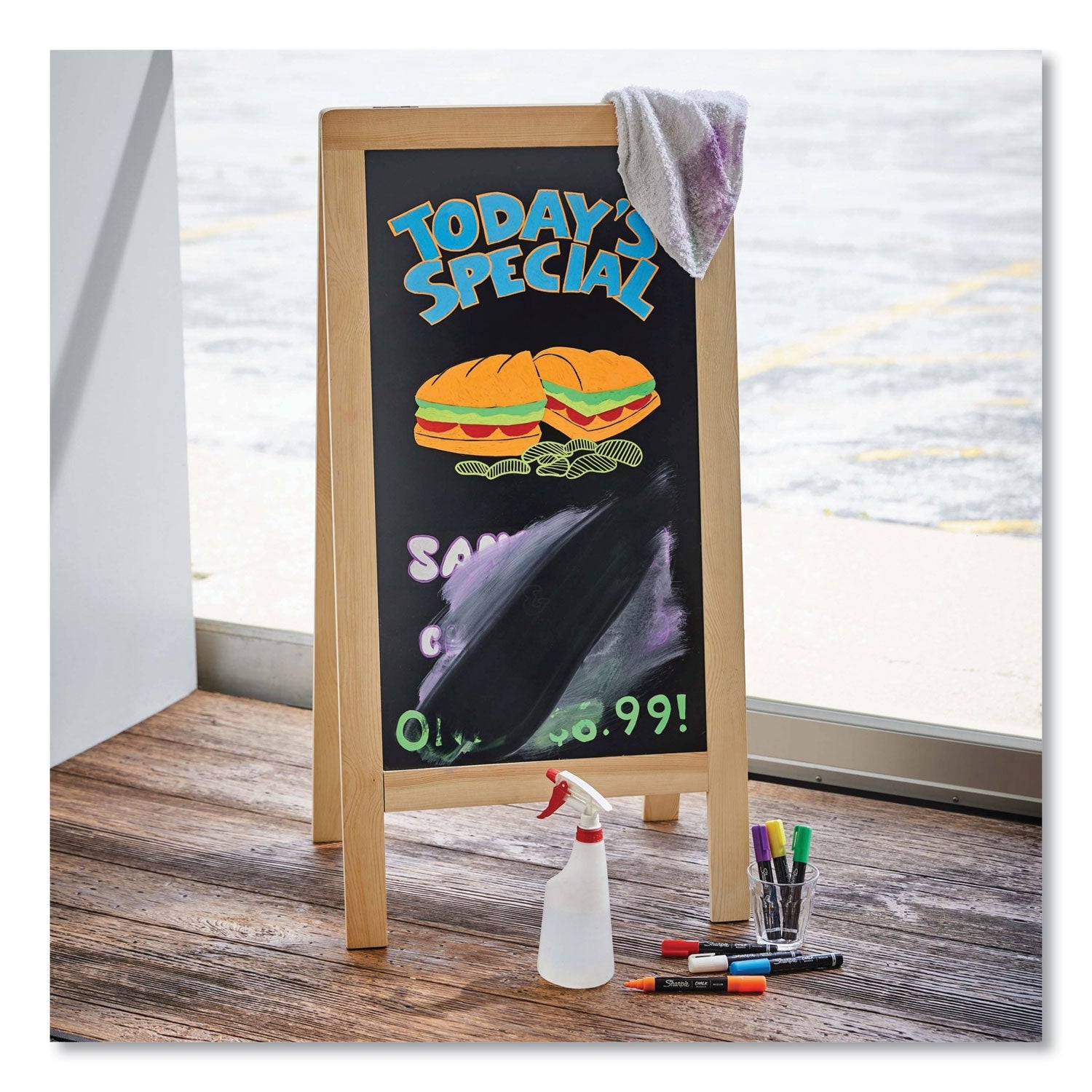 Sharpie® Wet-Erase Chalk Marker, Medium Bullet Tip, White, 2/pack