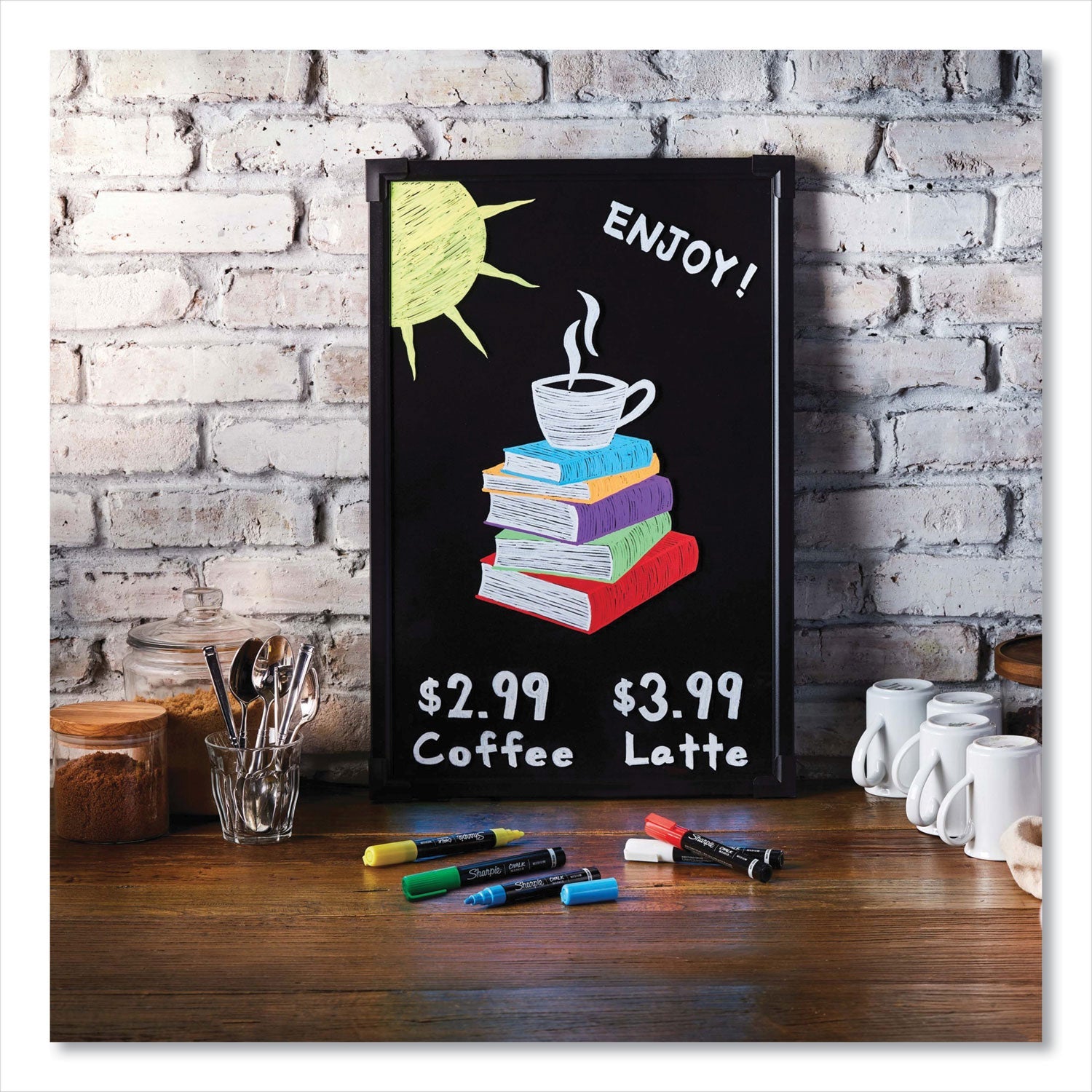 Sharpie® Wet-Erase Chalk Marker, Medium Bullet Tip, White, 2/pack