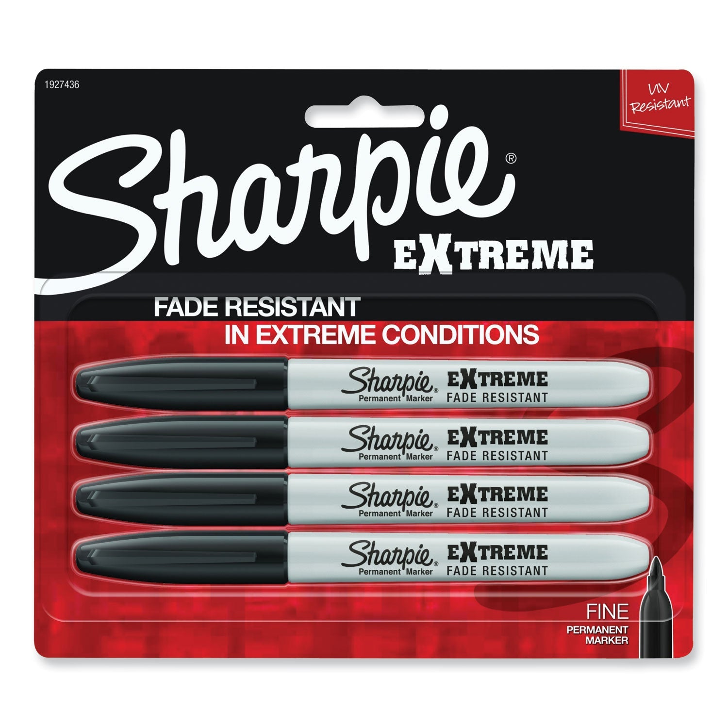 Sharpie® Extreme Marker, Fine Bullet Tip, Black, 4/pack