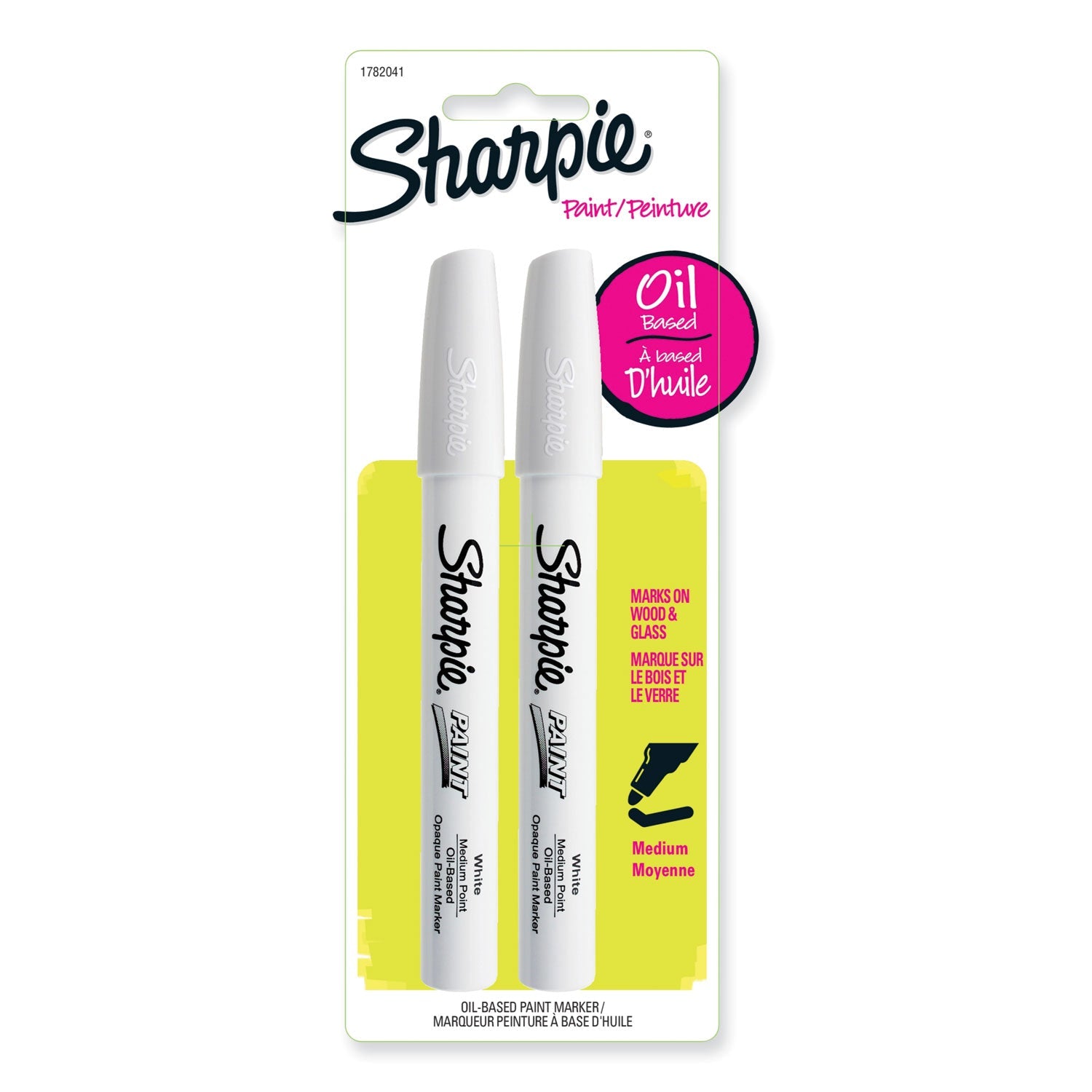 Sharpie® Permanent Paint Marker, Medium Bullet Tip, White, 2/pack