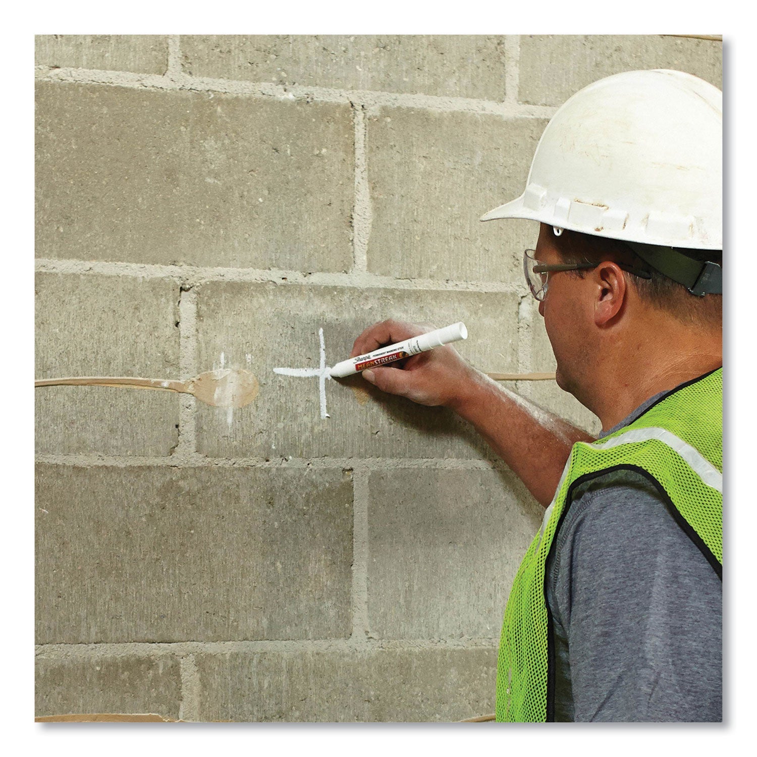 Sharpie® Mean Streak Marking Stick, Broad Bullet Tip, White