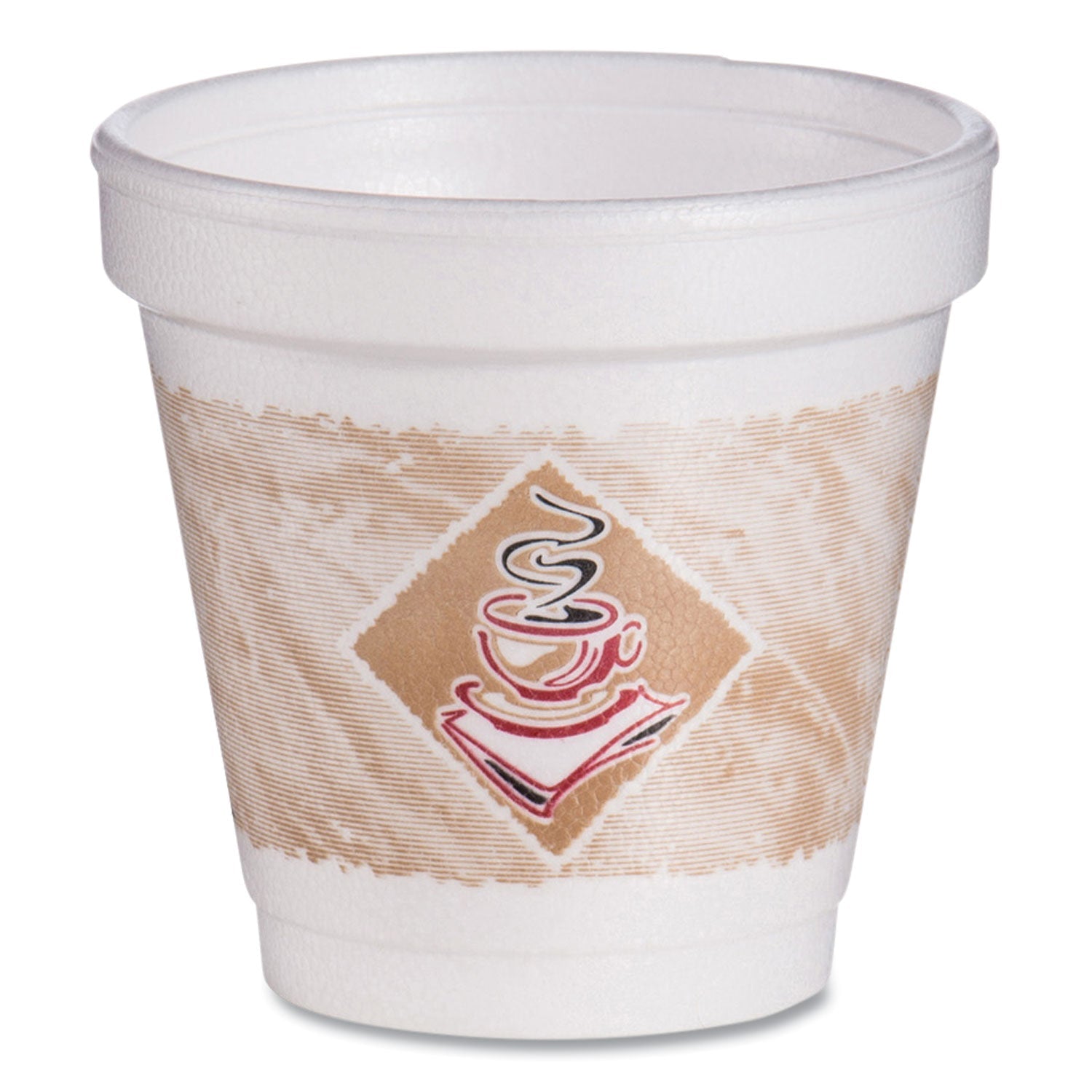 Dart® ThermoGlaze Insulated Foam Cups Stock Prints, 4 oz, White/Beige/Red, 1,000/Carton - Bloom Skins