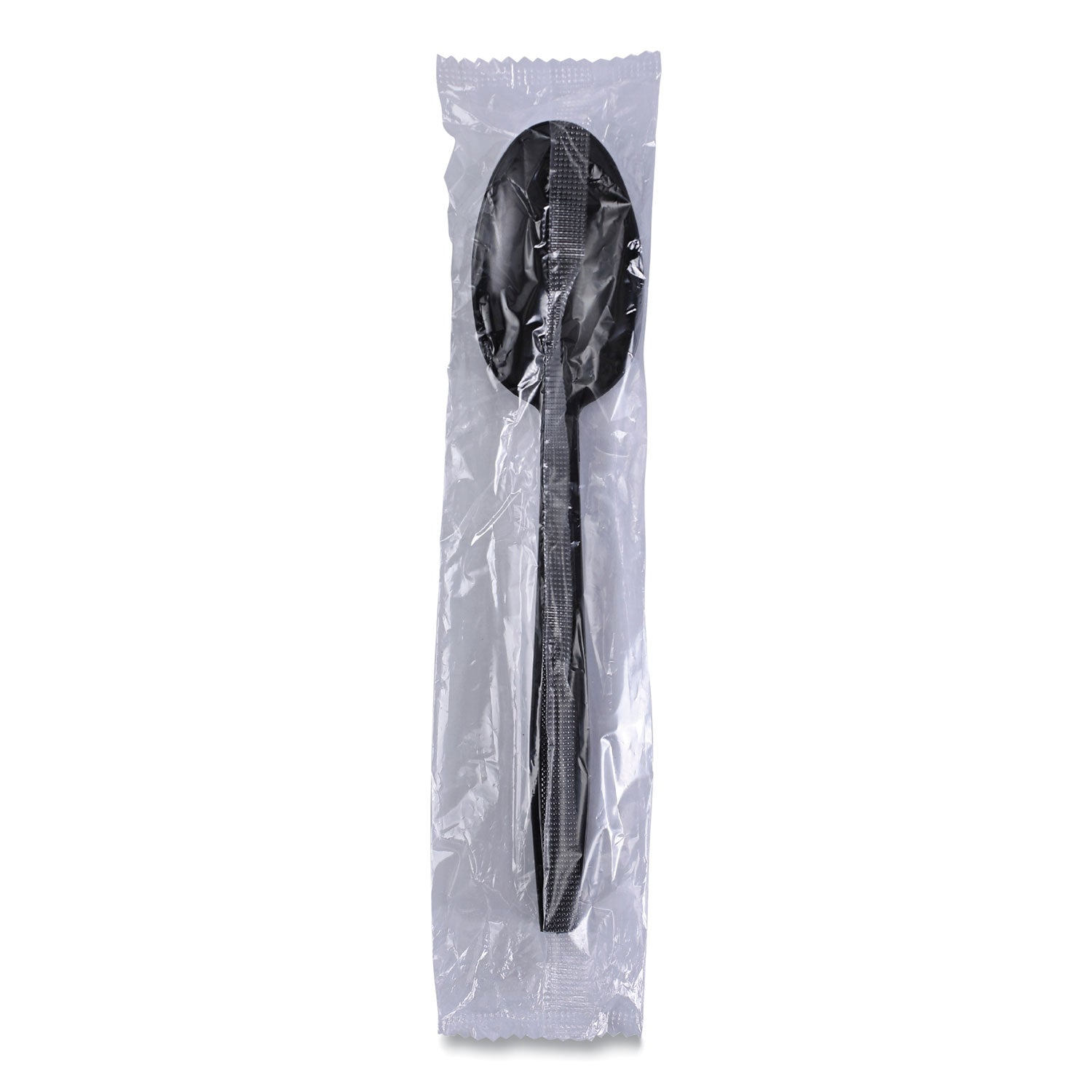 Boardwalk® Heavyweight Wrapped Polypropylene Cutlery, Spoon, Plastic, Black, 1,000/Carton