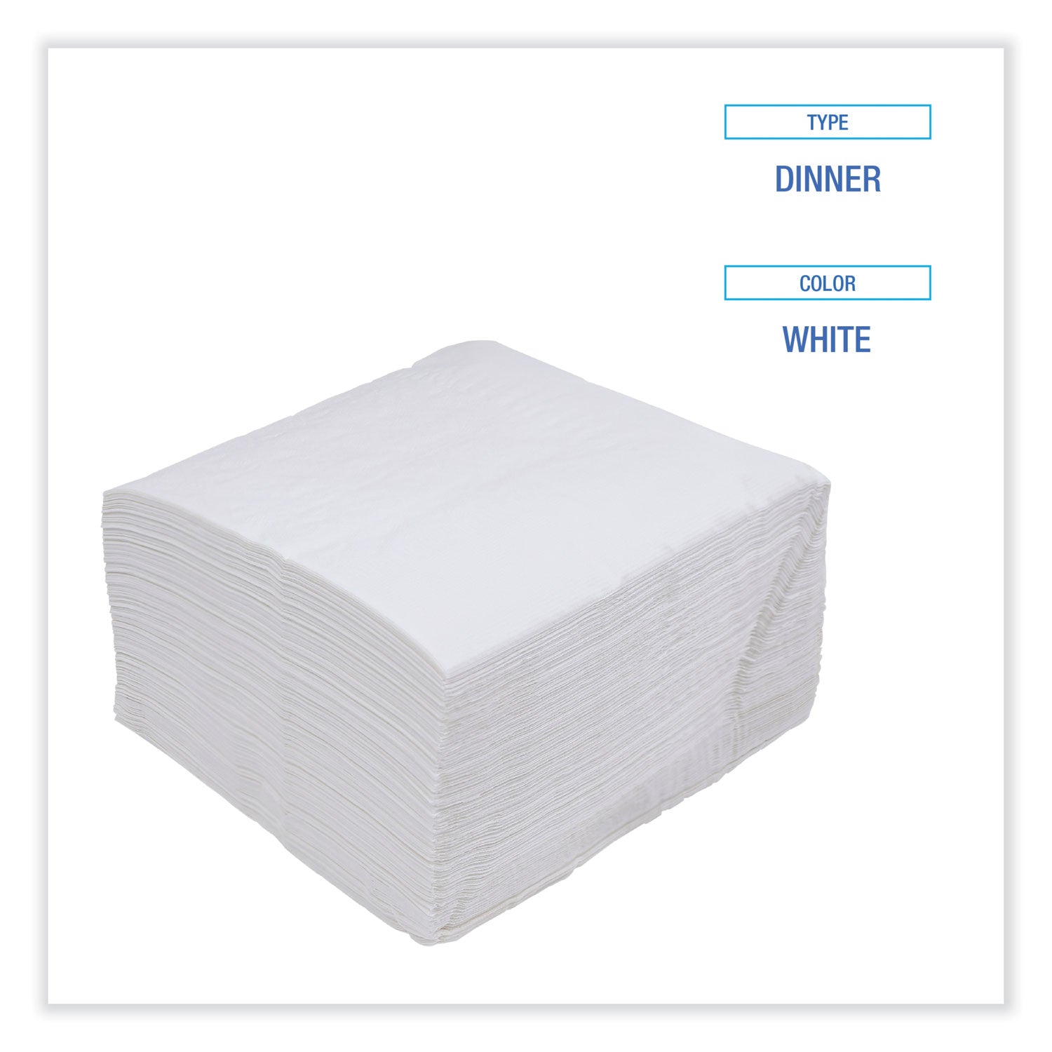 Boardwalk® Dinner Napkin, 1-Ply, 17 x 17, White, 250/Pack, 12 Packs/Carton