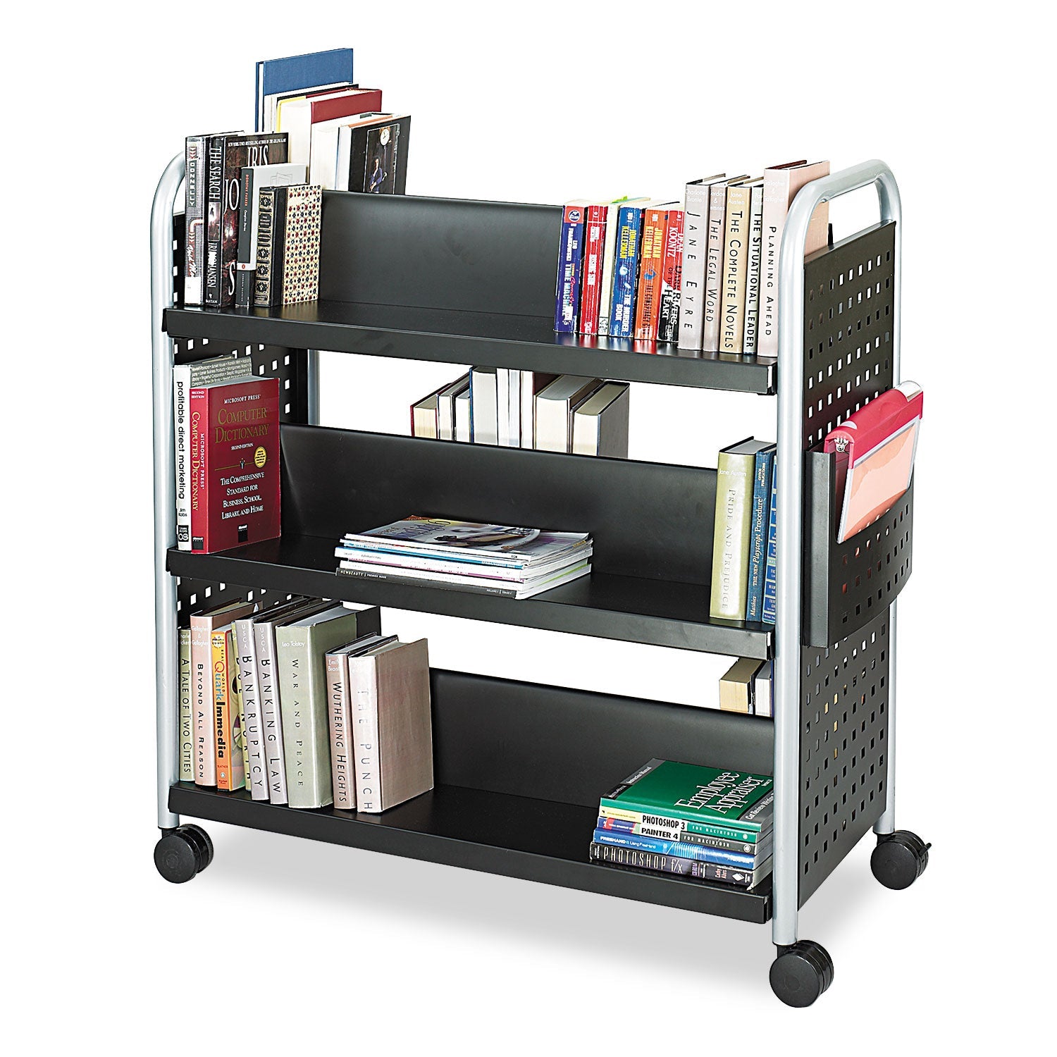 Safco Scoot Double-Sided Book Cart | 6-Shelf