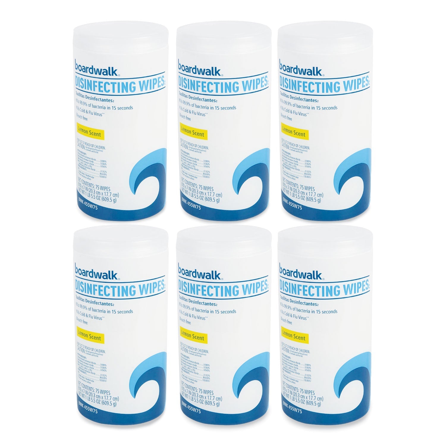 Quat-Based Disinfecting Wipes | Lemon, 75/Can
