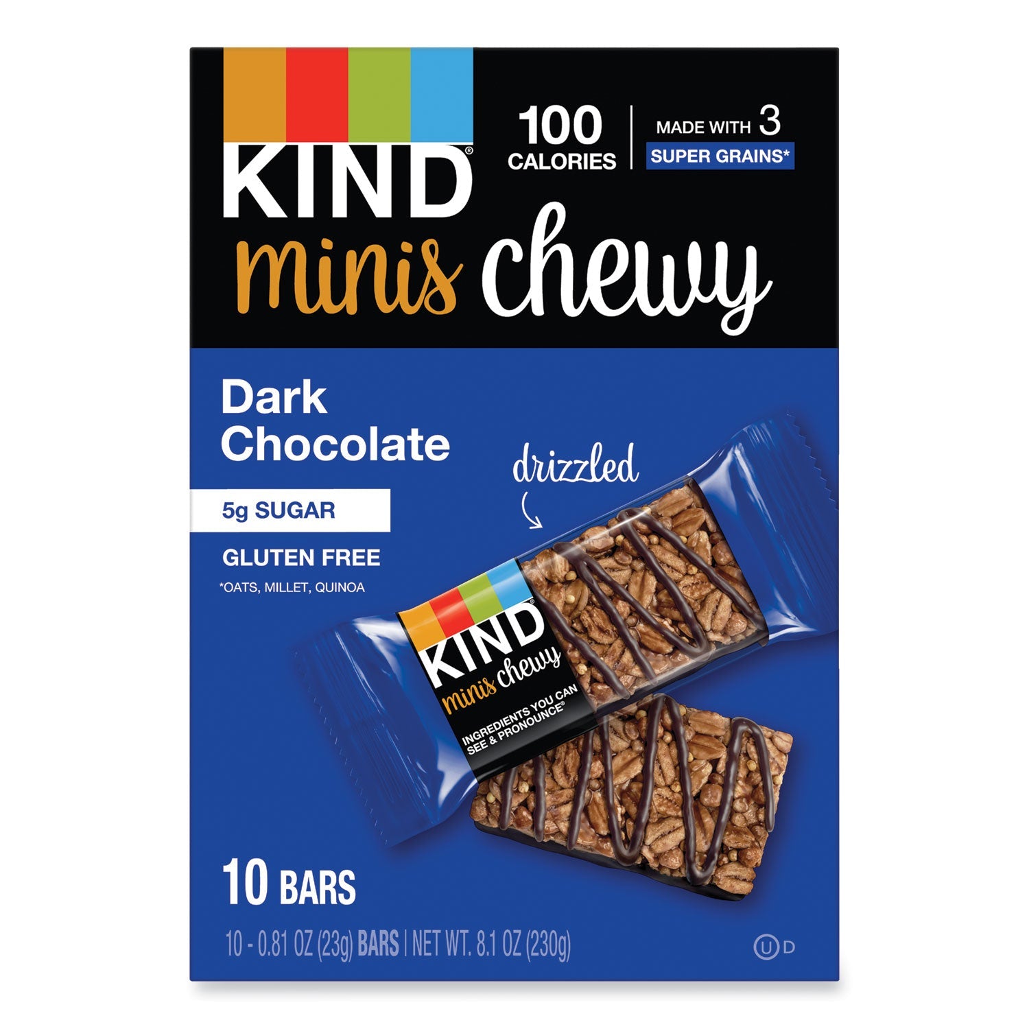 KIND Minis Chewy, Dark Chocolate, 0.81 Oz,10/pack