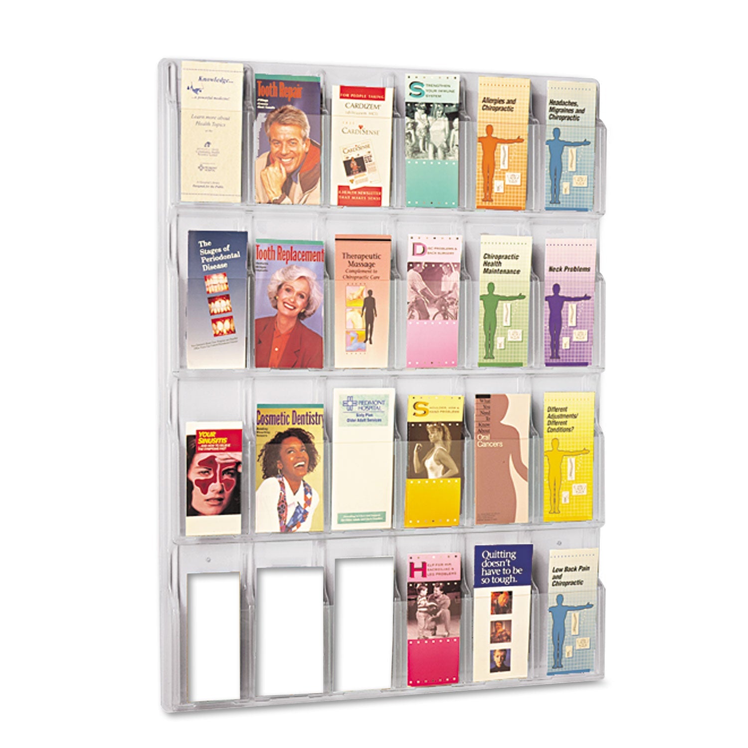 Reveal Clear Literature Displays | 24 Compartment
