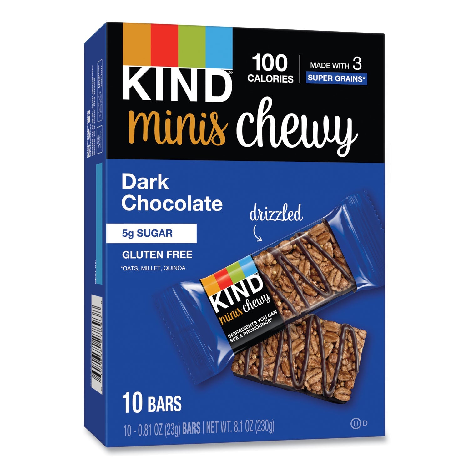 KIND Minis Chewy, Dark Chocolate, 0.81 Oz,10/pack