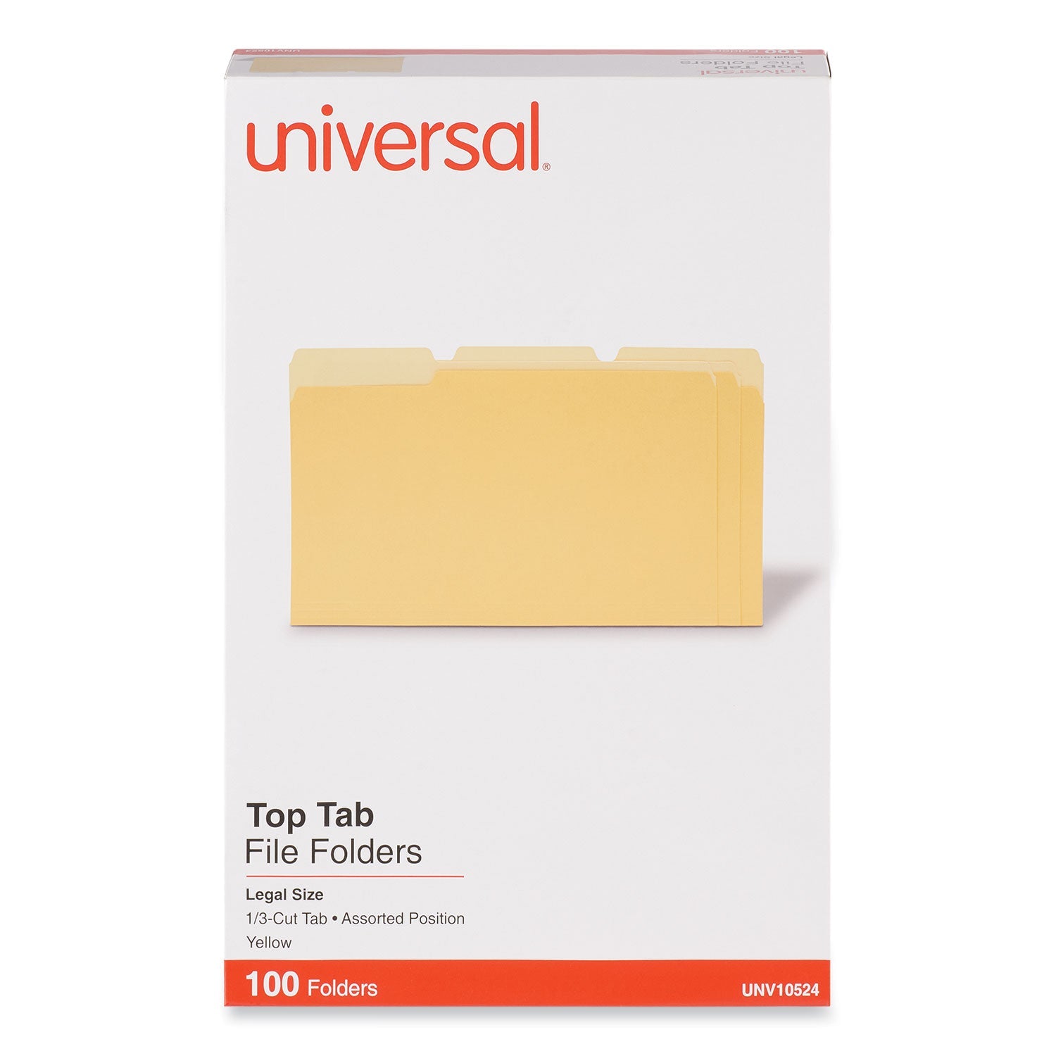 Universal® Deluxe Colored Top Tab File Folders, 1/3-Cut Tabs: Assorted, Legal Size, Yellow/Light Yellow, 100/Box - Bloom Skins