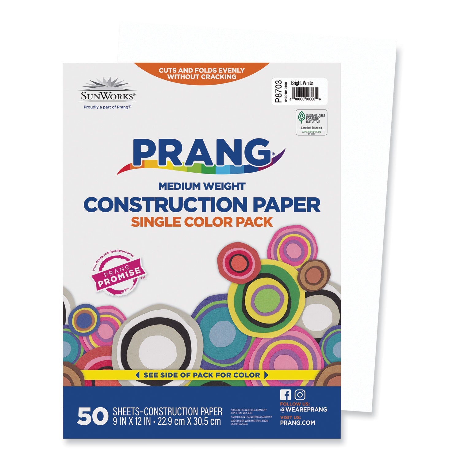 Prang SunWorks Bright White Construction Paper