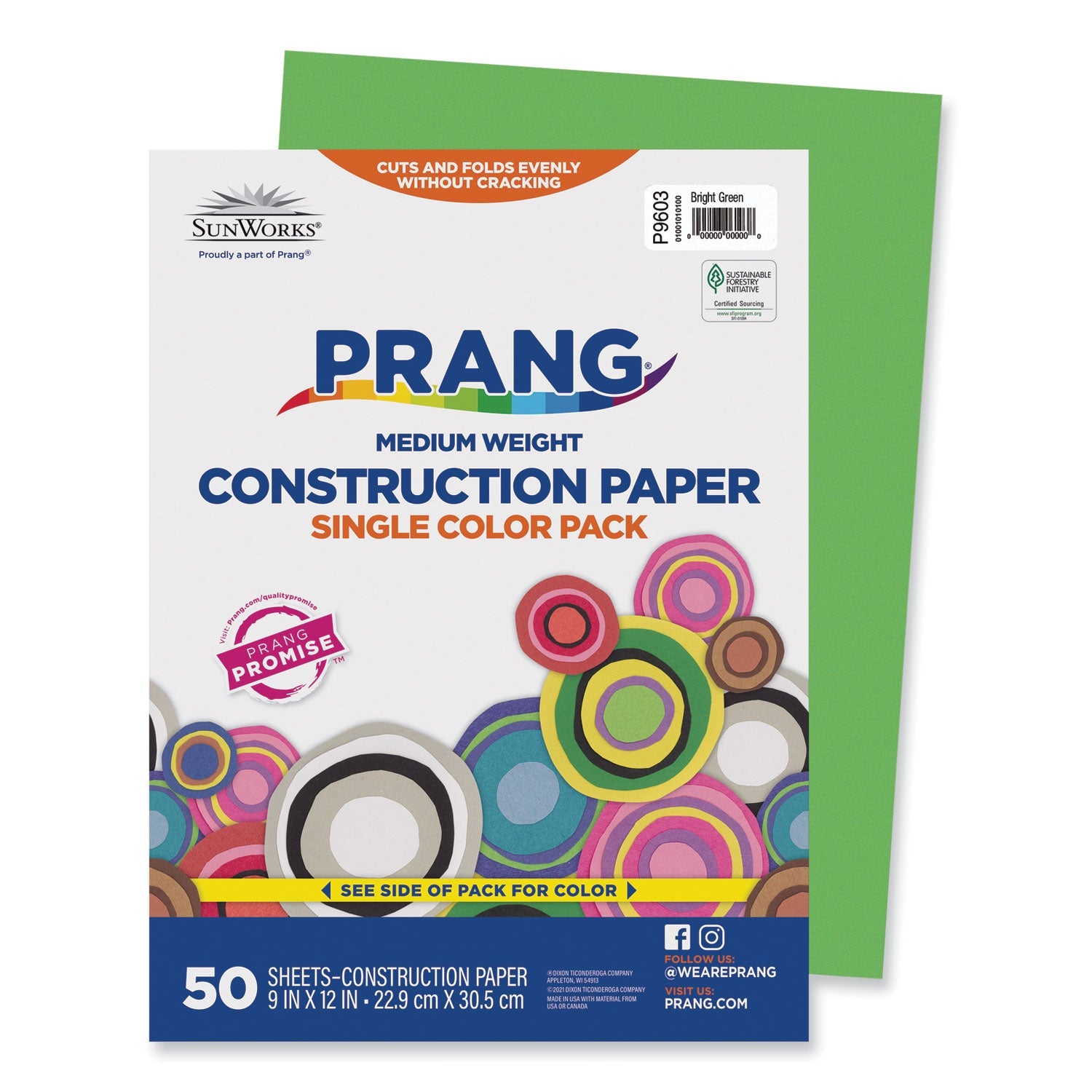 Prang SunWorks Bright Green Construction Paper