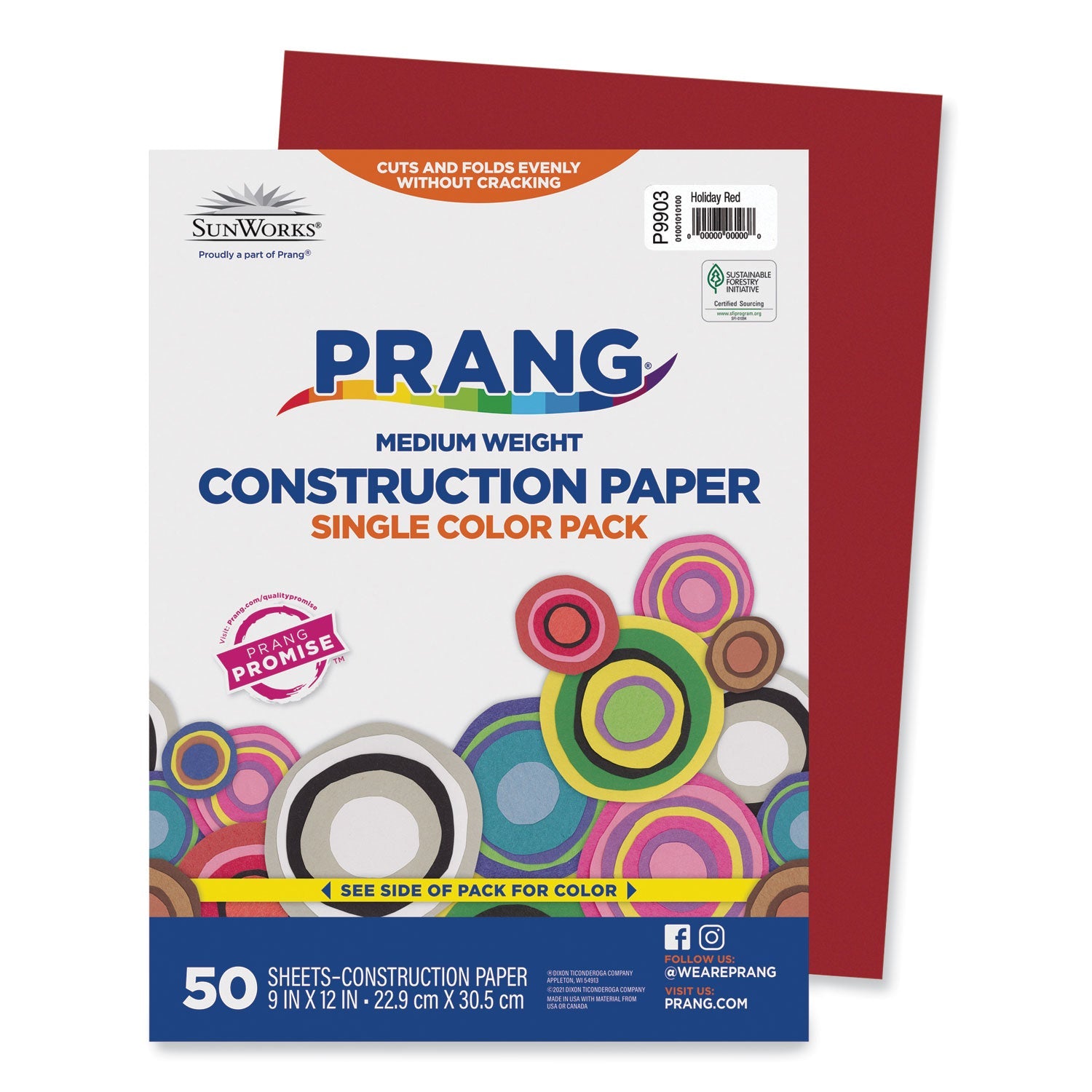Prang SunWorks Holiday Red Construction Paper
