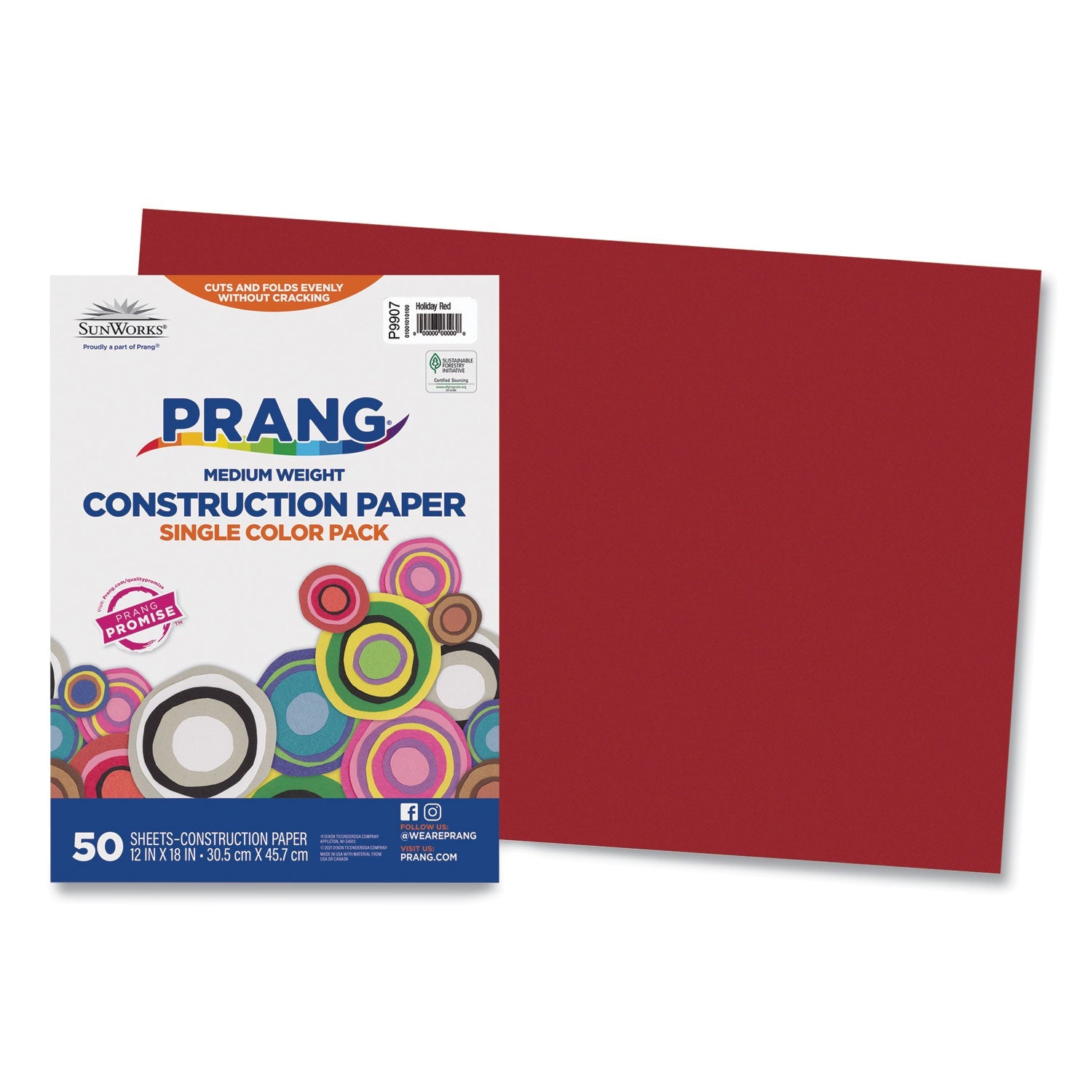 Prang SunWorks Holiday Red Construction Paper 12x18