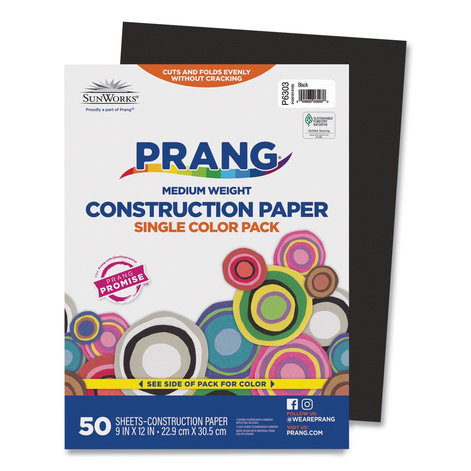 Prang SunWorks Black Construction Paper | 9x12