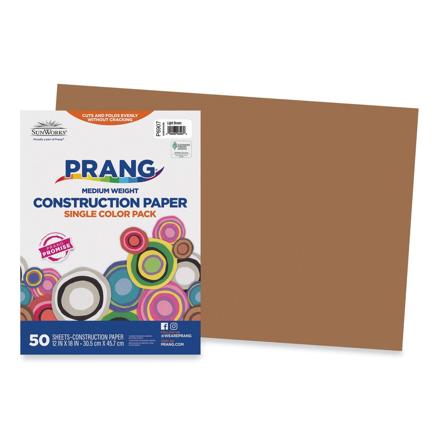Prang SunWorks Light Brown Construction Paper 12x18