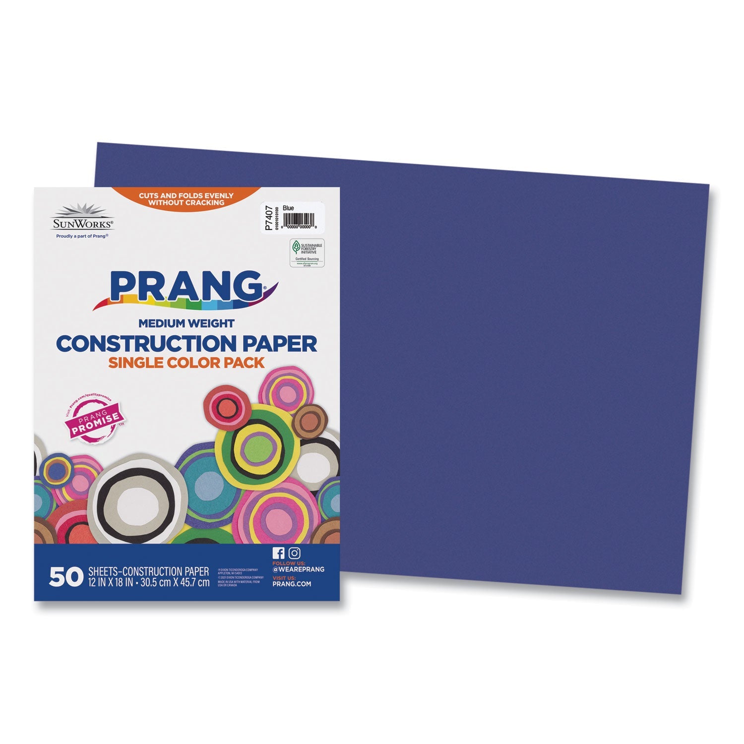 Prang SunWorks Blue Construction Paper | 12x18