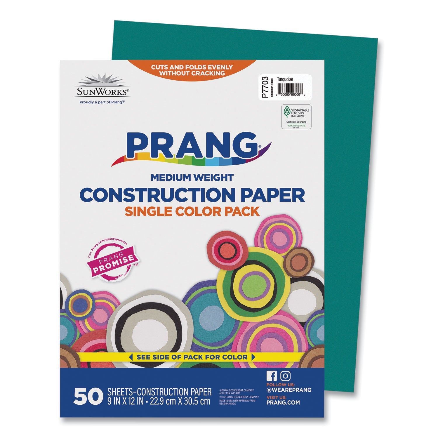 Prang SunWorks Turquoise Construction Paper | 9x12