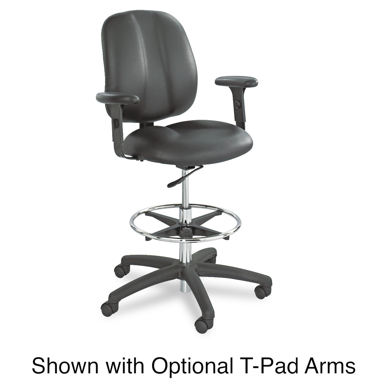 Safco® Apprentice Ii Extended-Height Chair, Supports Up To 250 Lb, 22" To 32" Seat Height, Black