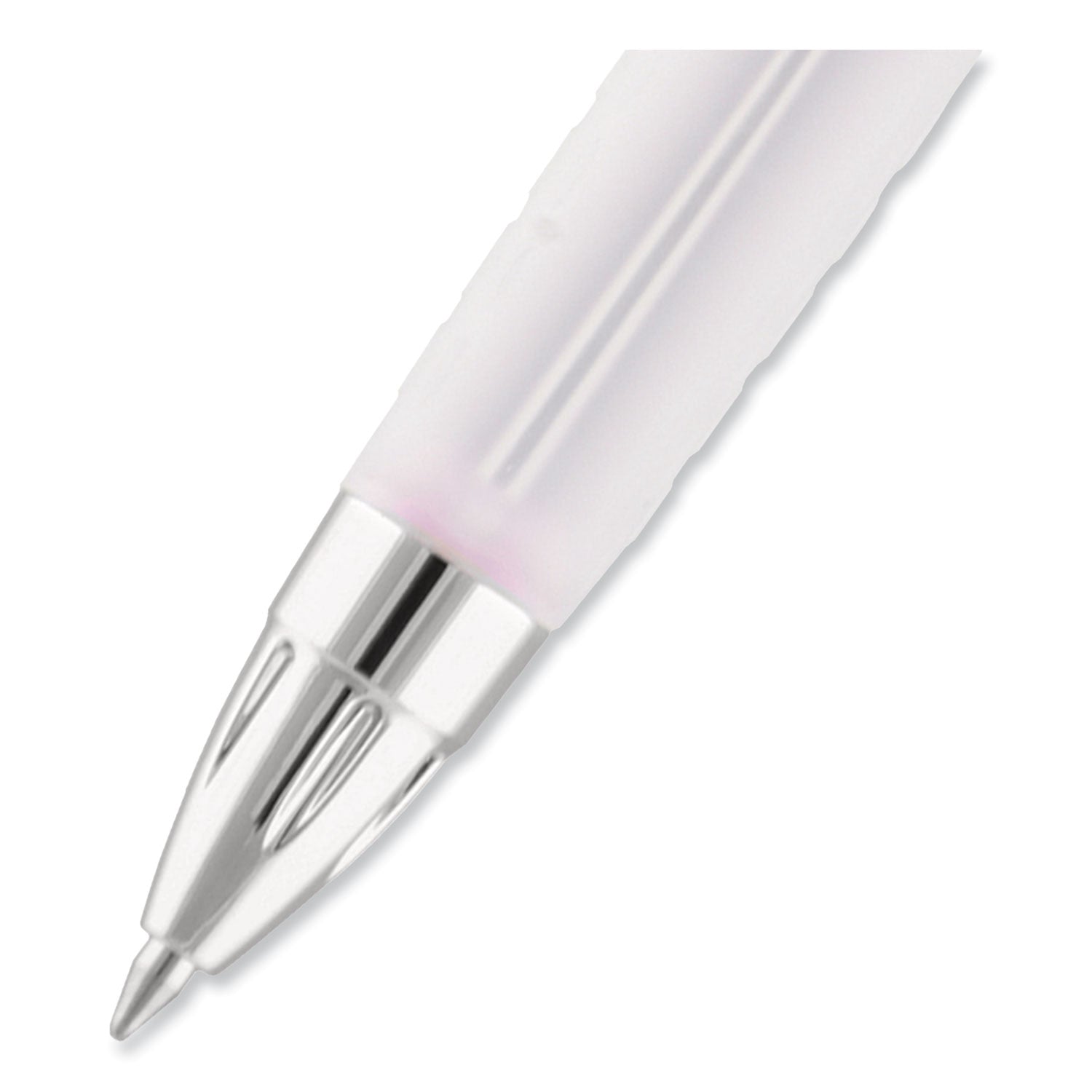 uniball® Signo 207 Breast Cancer Awareness Gel Pen, Retractable, Medium 0.7 mm, Black Ink, Translucent Pink/White Barrel, 2/Pack
