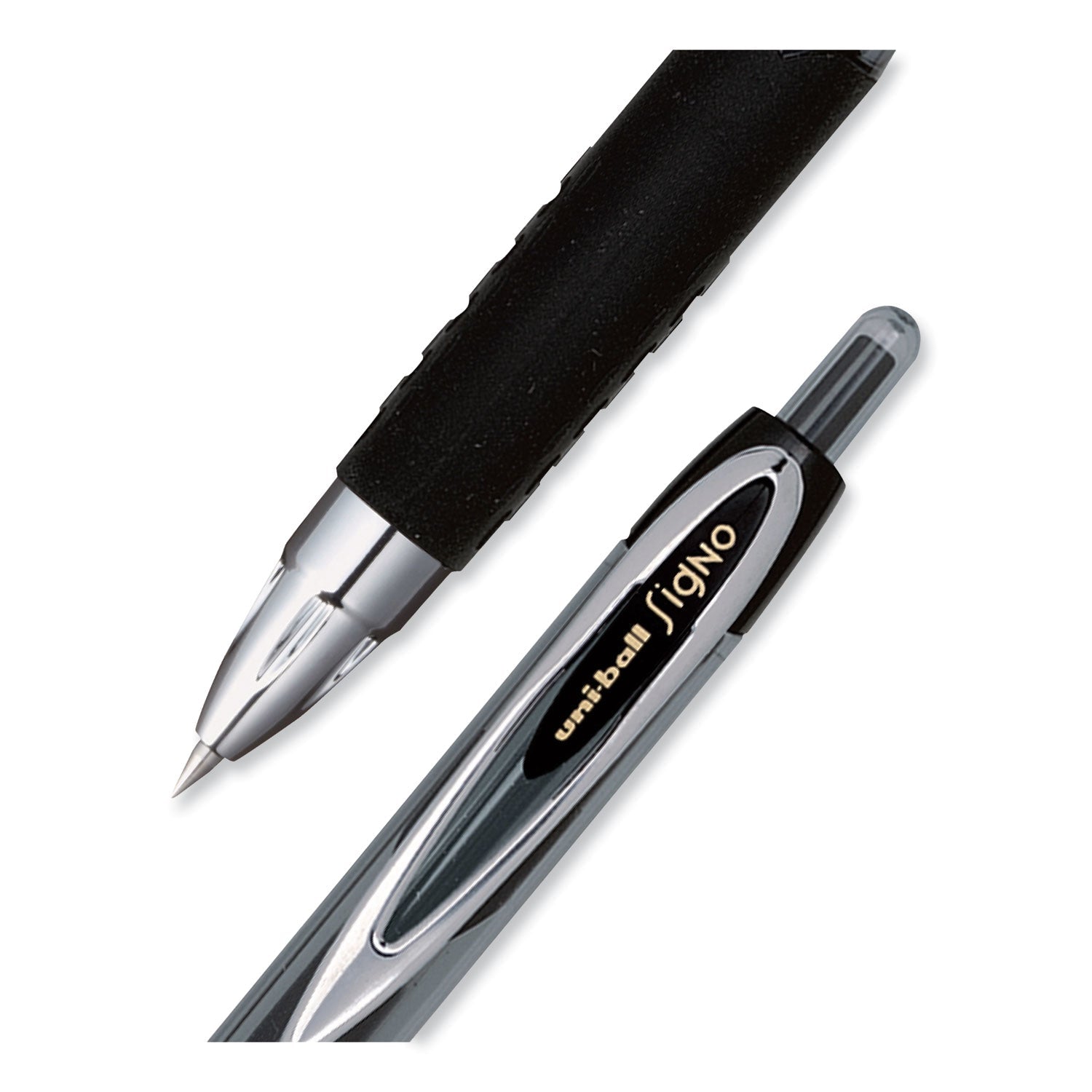 uniball® 207 Ultra Micro Gel Pen, Retractable, Ultra-Micro 0.38 mm, Black Ink, Clear/Black Barrel - Bloom Skins