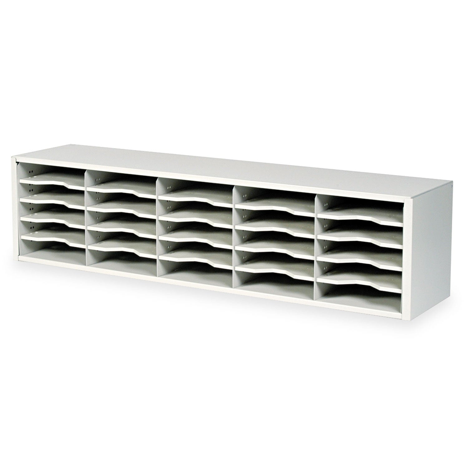 Safco® E-Z Sort Steel Mail Sorter Module, 25 Compartments, 57.5 x 13 x 14.25, Light Gray