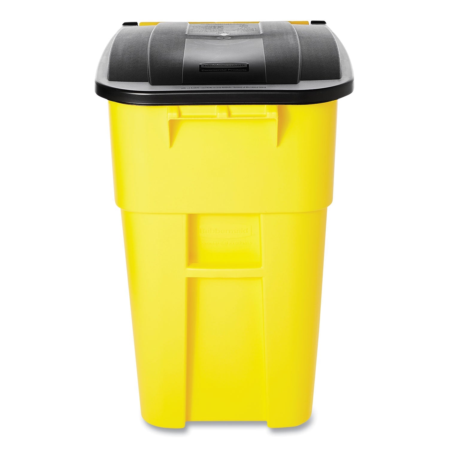 Rubbermaid® Commercial Square Brute Rollout Container, 50 gal, Molded Plastic, Yellow