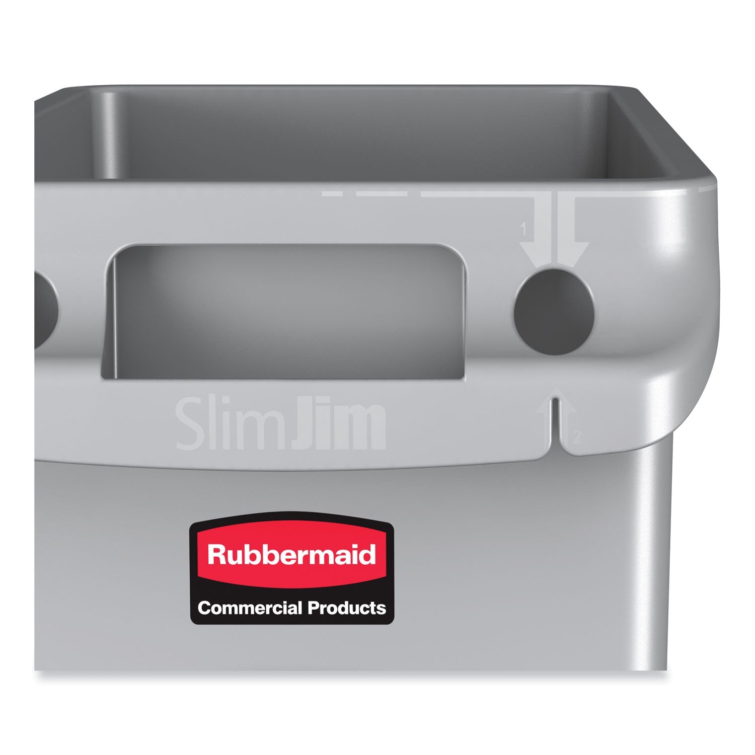 Rubbermaid® Commercial Slim Jim with Venting Channels, 23 gal, Plastic, Gray