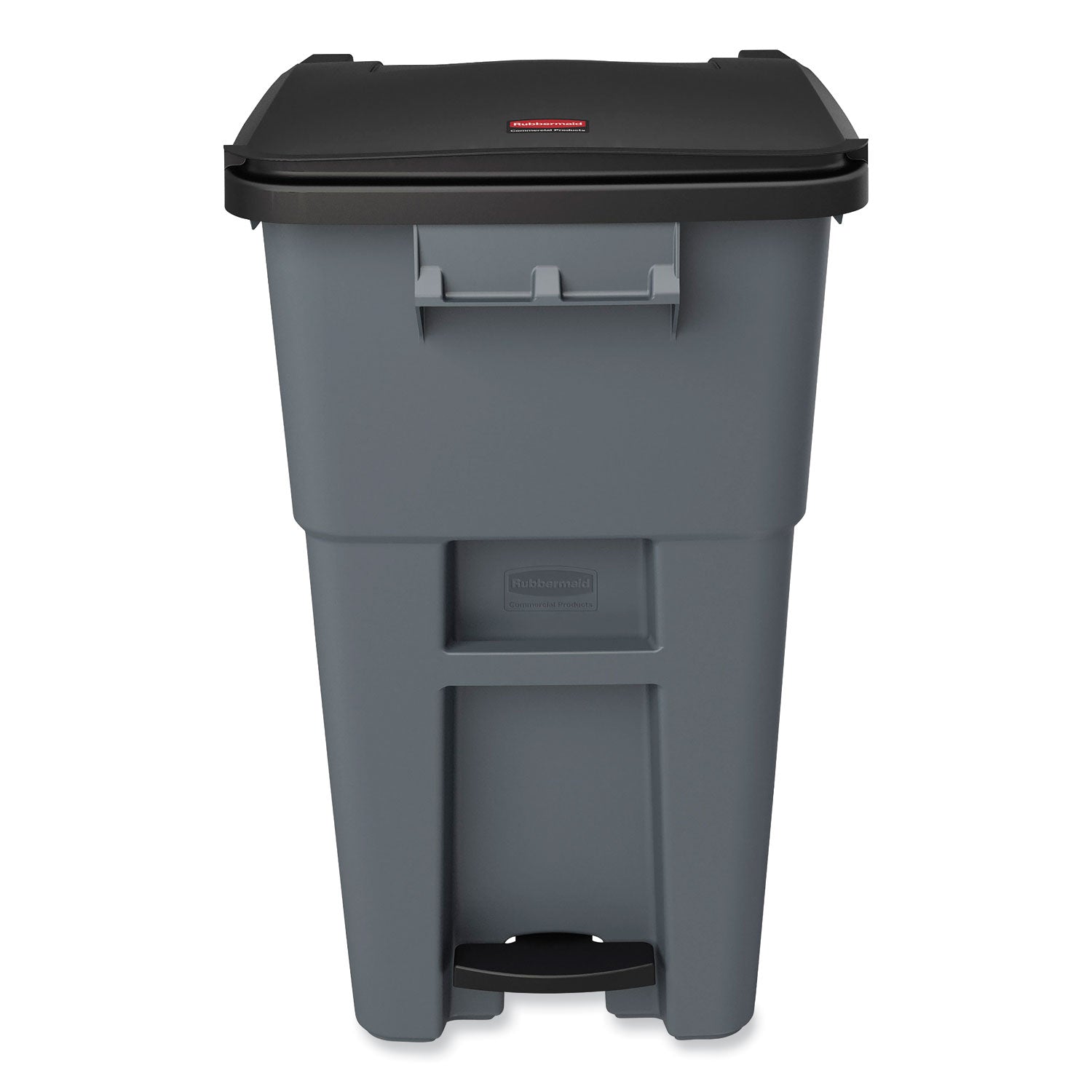 Rubbermaid® Commercial Brute Step-On Rollouts, 50 gal, Metal/Plastic, Gray
