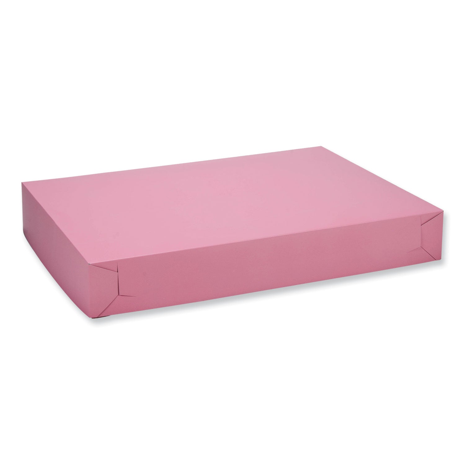 SCT® White Two-Piece Non-Window Bakery Boxes, 28 x 20 x 4, Pink, Paper, 50/Carton - Bloom Skins