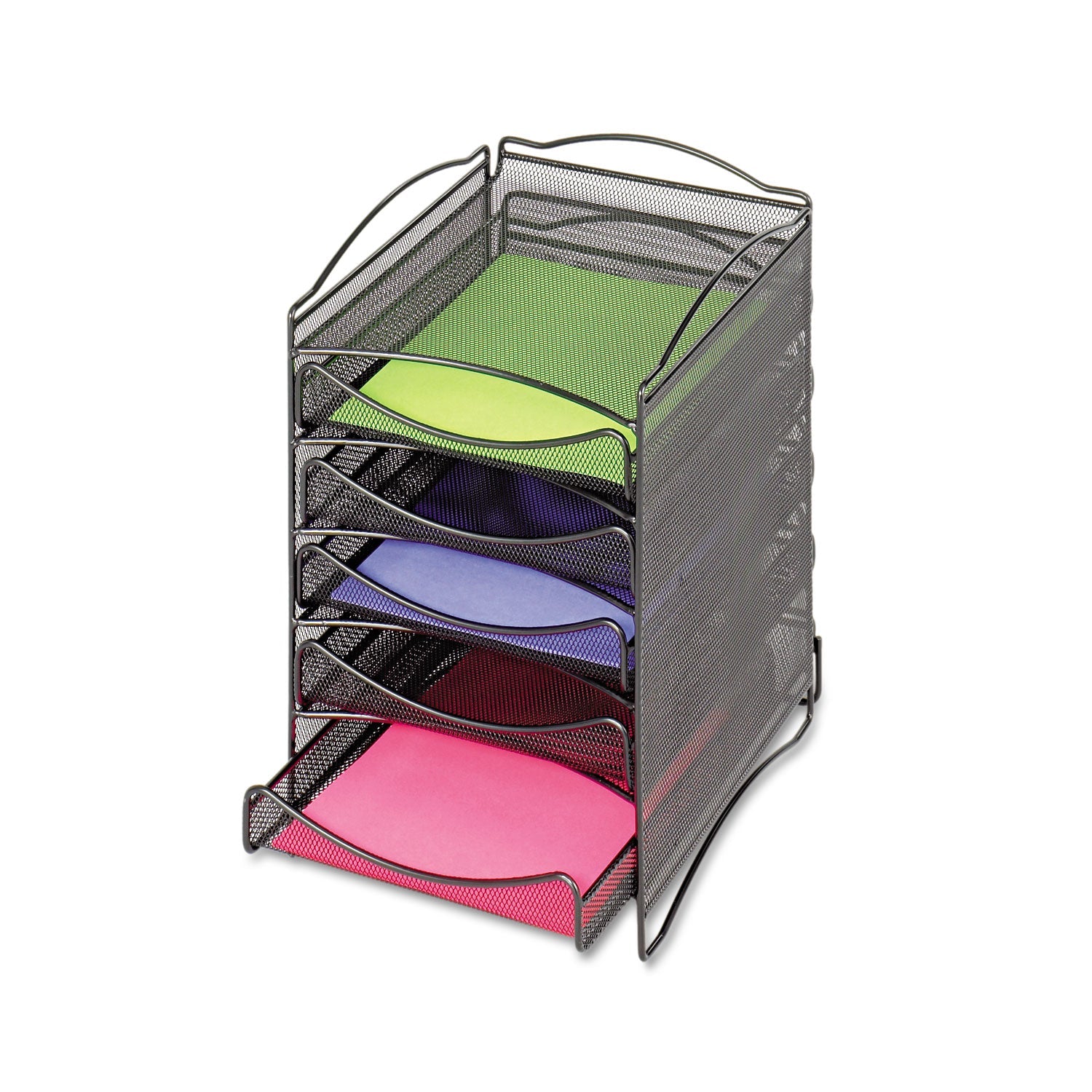 Onyx Literature Organizer | Five-Drawer Black Mesh