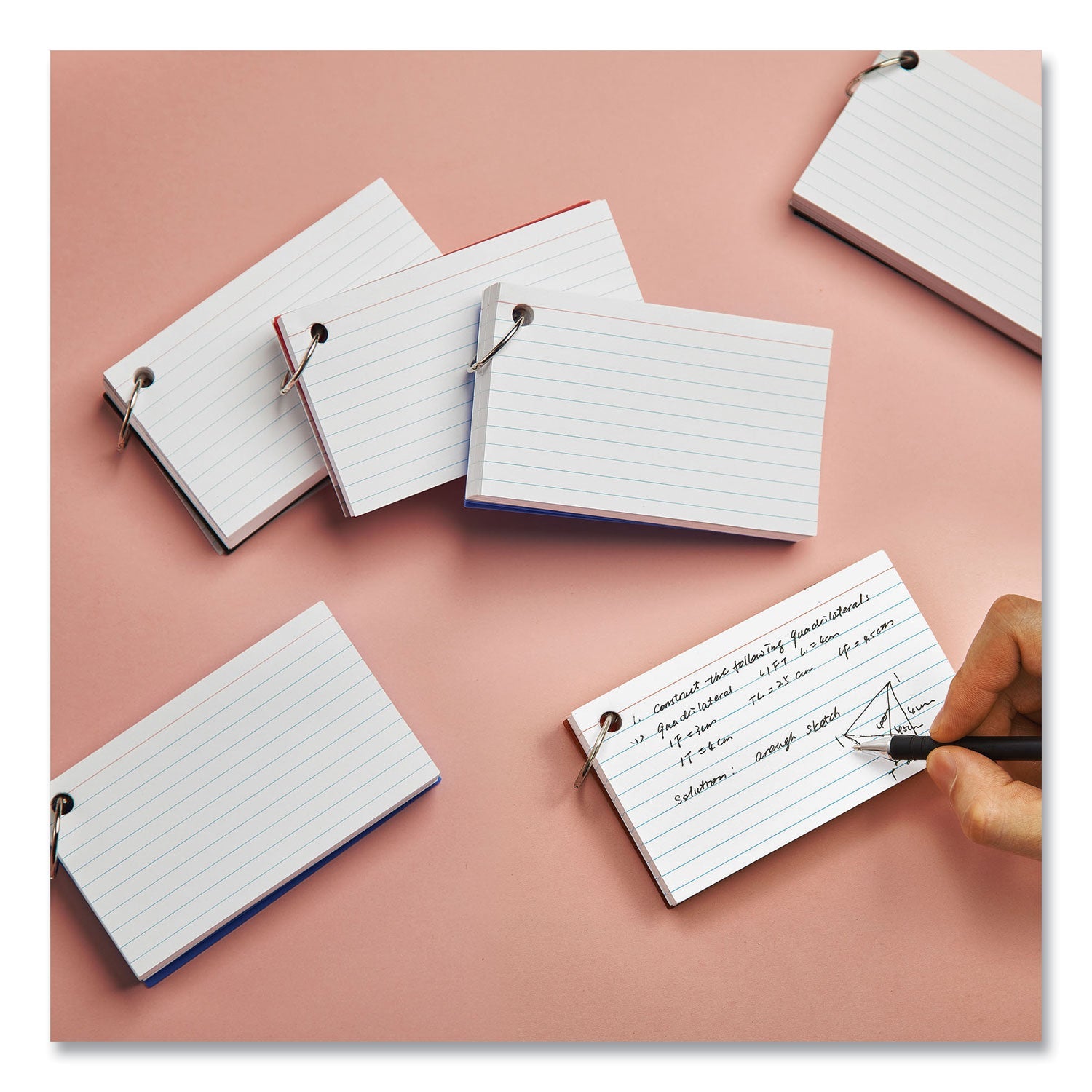 Universal® Ring Index Cards, Ruled, 3 X 5, White, 100/pack