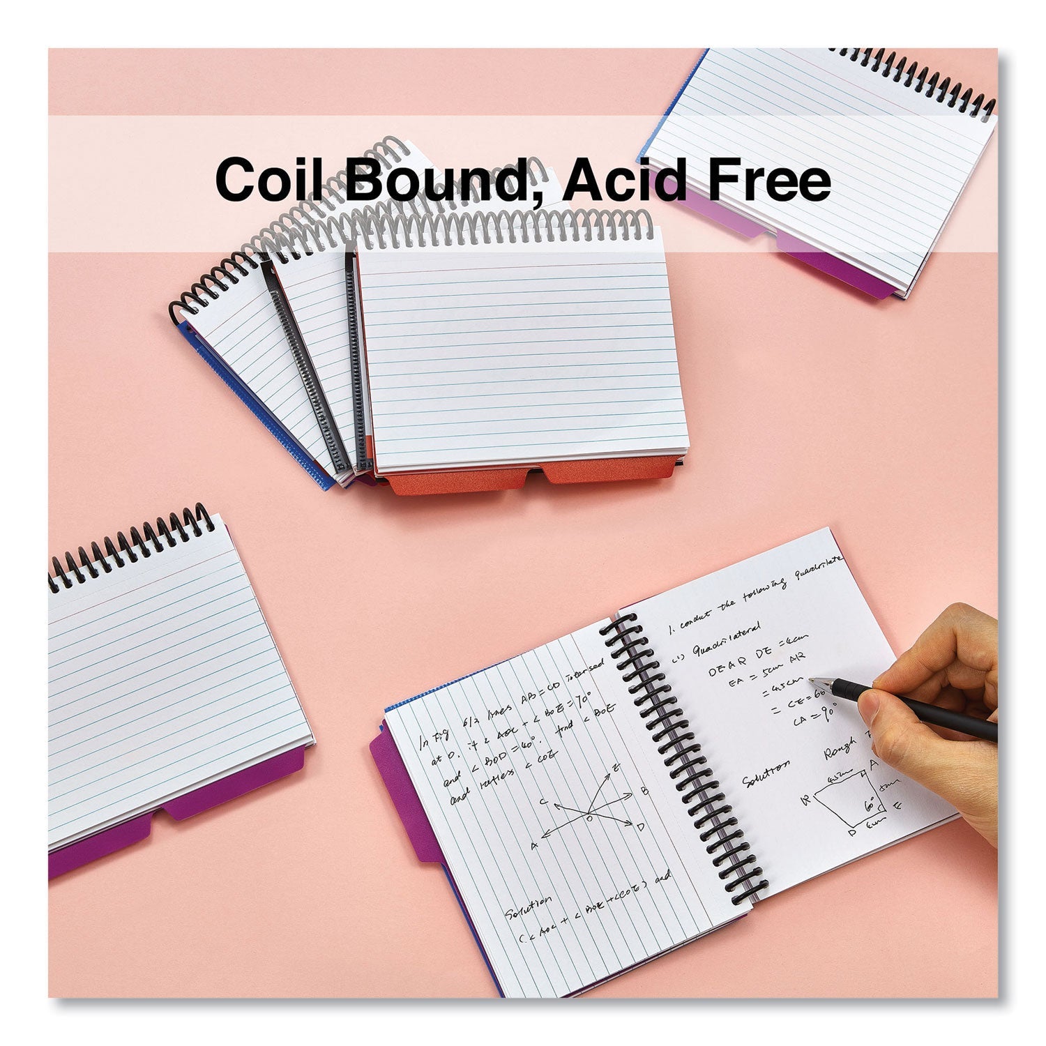 Universal® Spiral Bound Index Cards, Ruled, 4 X 6, White, 120/pack