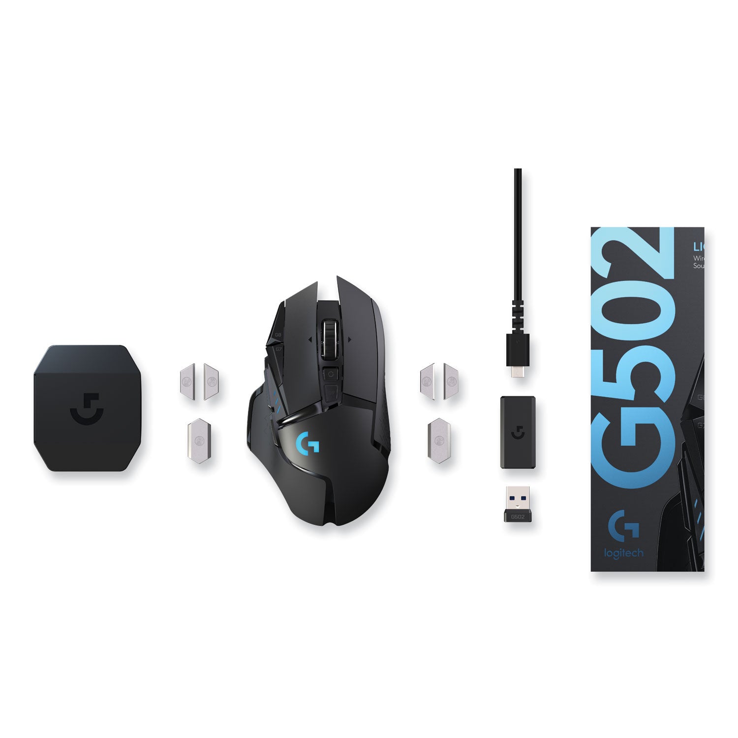 Logitech® G502 LIGHTSPEED Wireless Gaming Mouse, 2.4 GHz Frequency/33 ft Wireless Range, Right Hand Use, Black - Bloom Skins