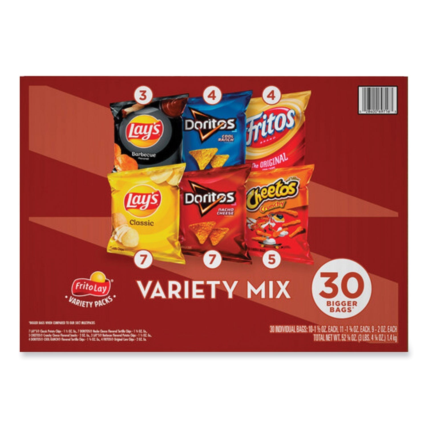 Frito-Lay Classic Variety Mix, Assorted, 30 Bags/Box - Bloom Skins