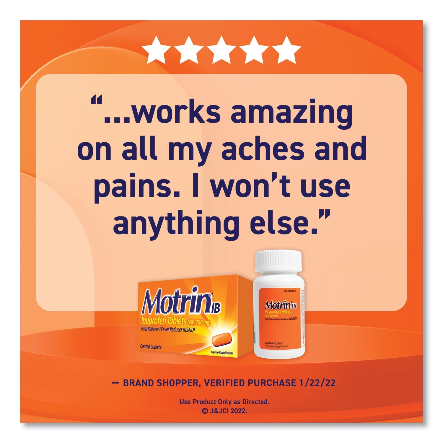 Motrin® IB Ibuprofen Tablets, Two-Pack, 50 Packs/box