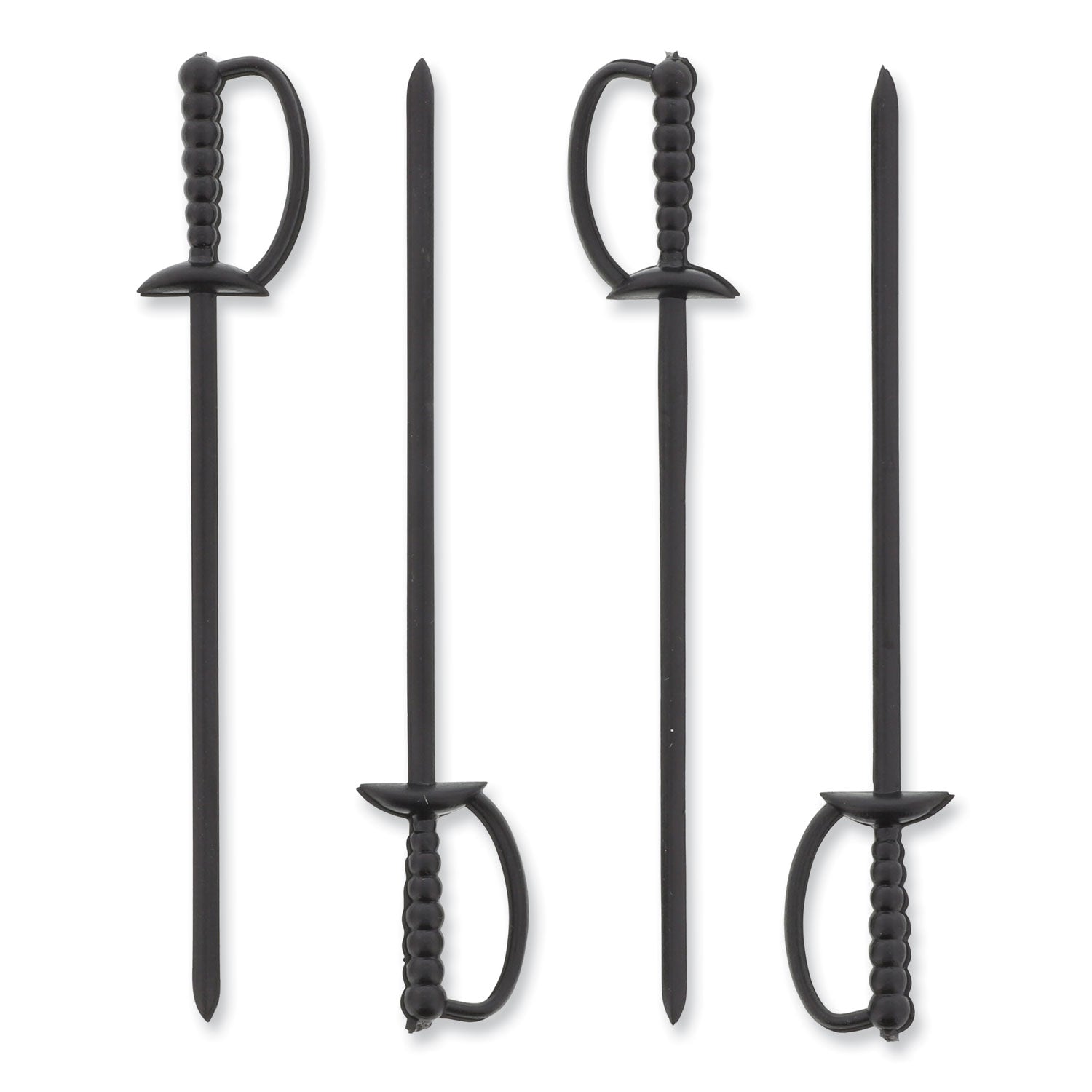 AmerCareRoyal® Sword Picks, Plastic, 6", Black, 1,000/Box, 10 Boxes/Carton - Bloom Skins